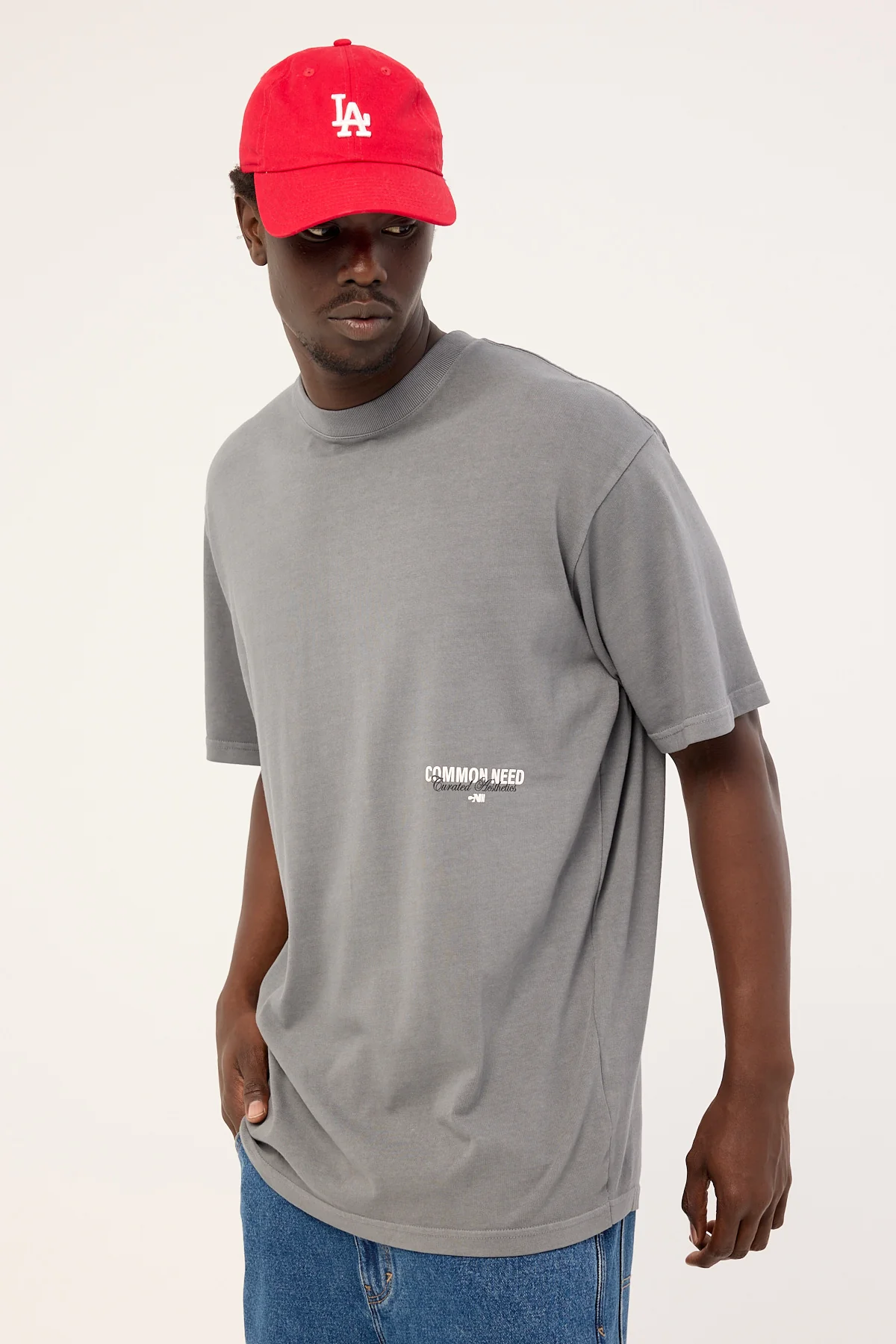 Common Need Toned Heavyweight Boxy Tee Acid Grey - Image 3