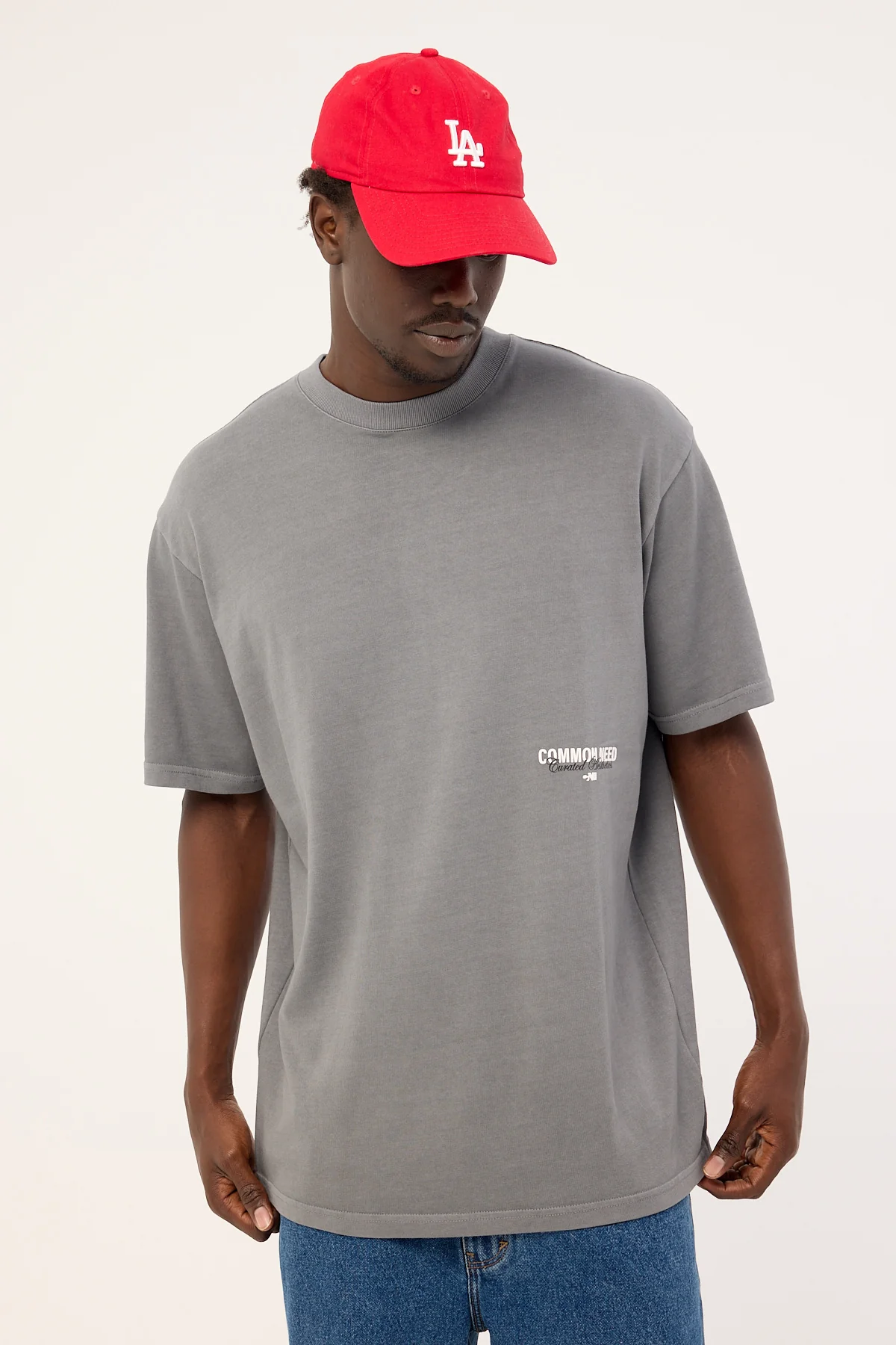 Common Need Toned Heavyweight Boxy Tee Acid Grey - Image 4