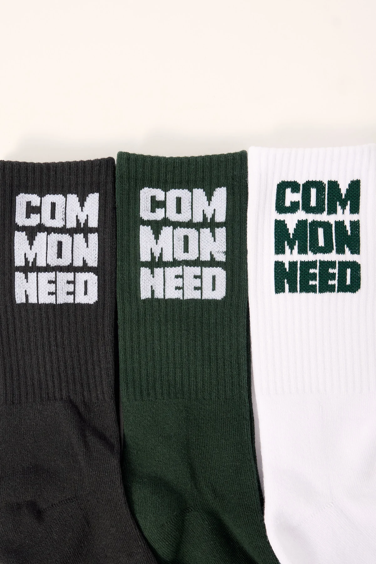 Common Need Tower Sock 3 Pack Dark Green/White/Off Black - Image 2