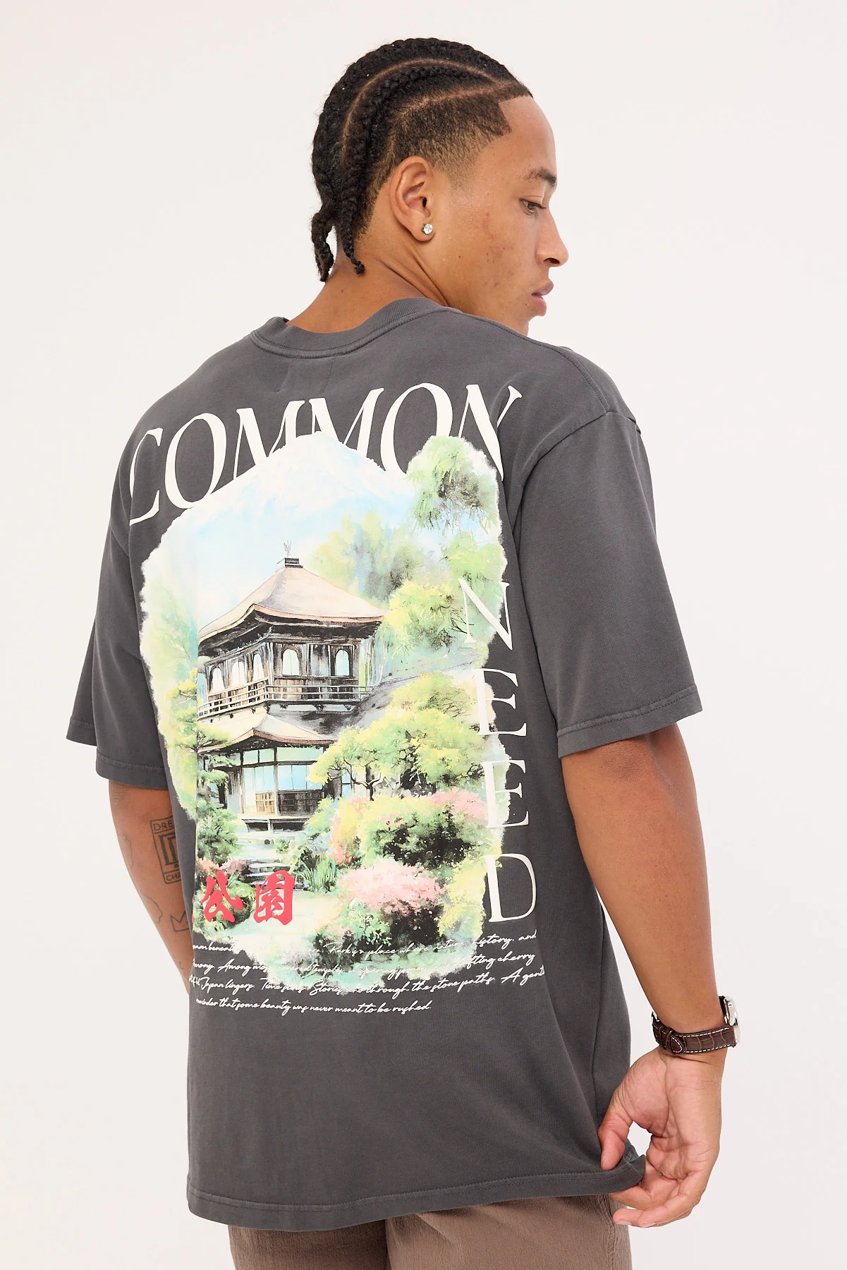 Common Need Tranquil Heavyweight Boxy Tee Washed Black - Image 3