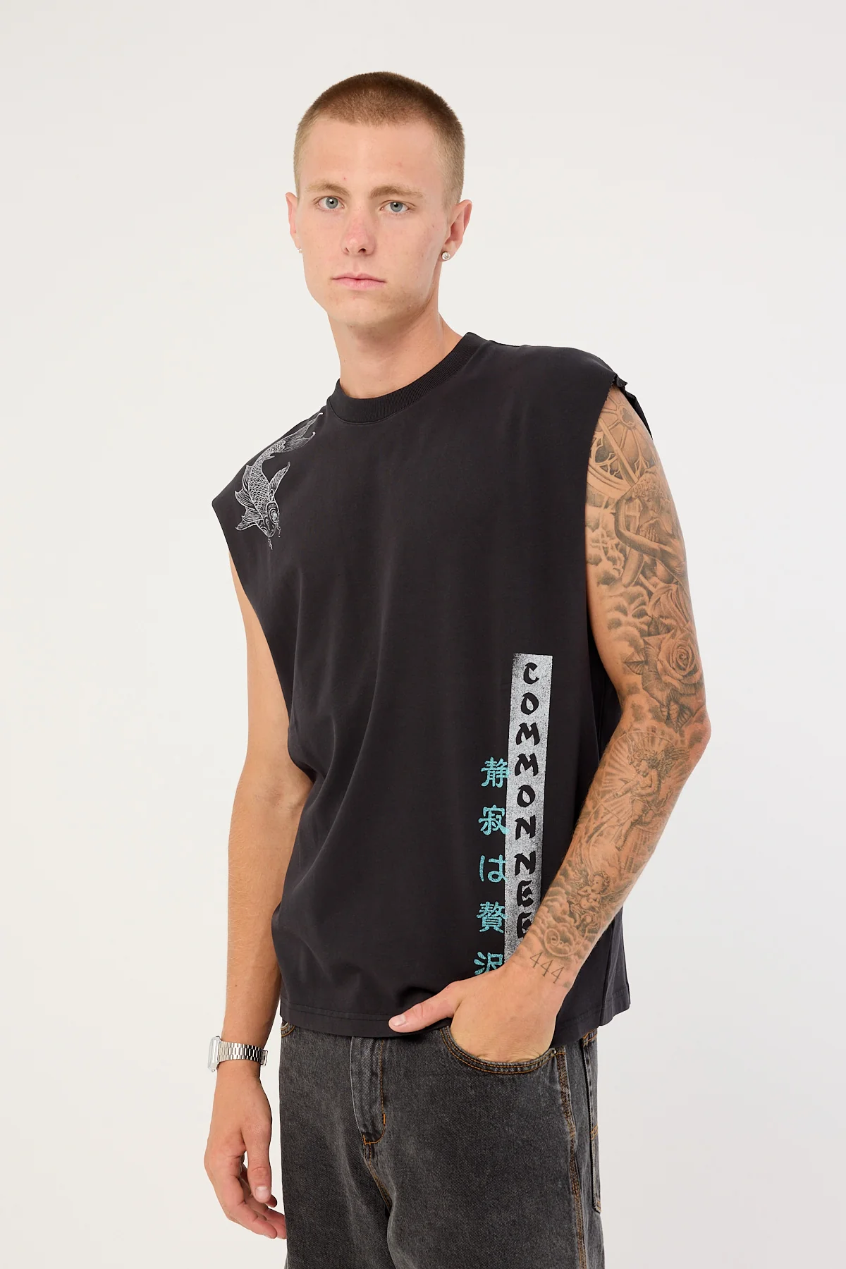 Common Need Tsukiyo Muscle Tank Washed Black - Image 5