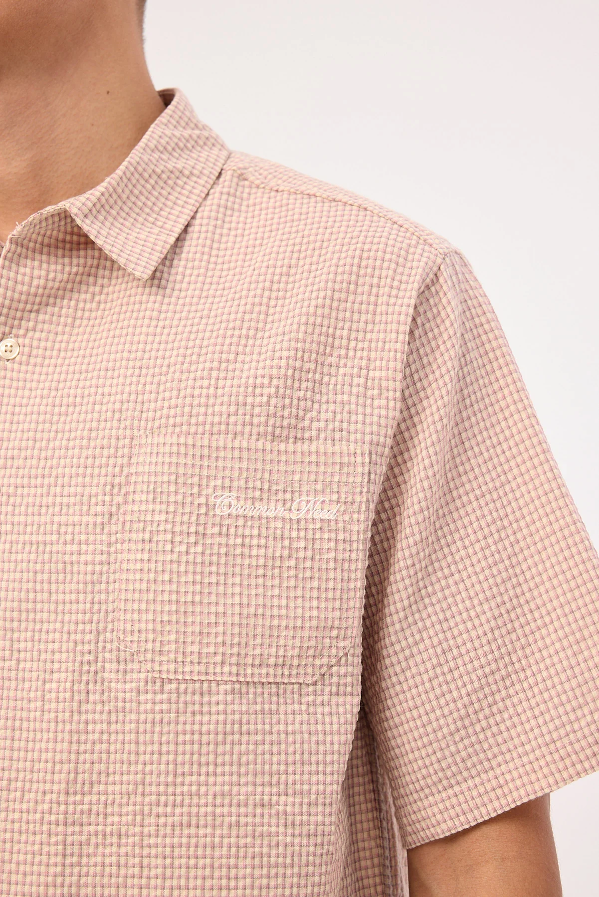 Common Need Urban Boxy Cropped Shirt Pink Check - Image 4