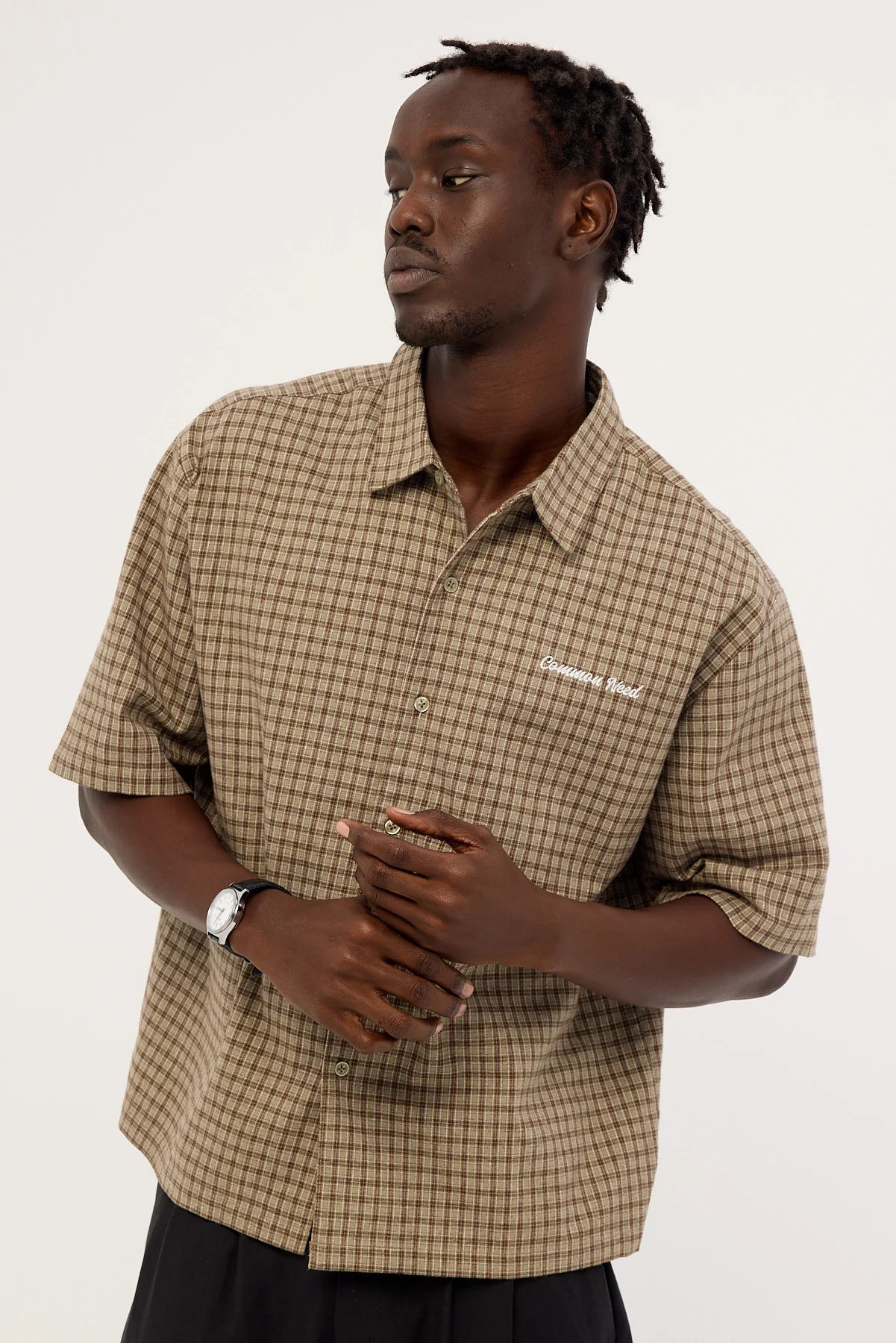 Common Need Valor Standard Boxy Cropped Shirt Sage