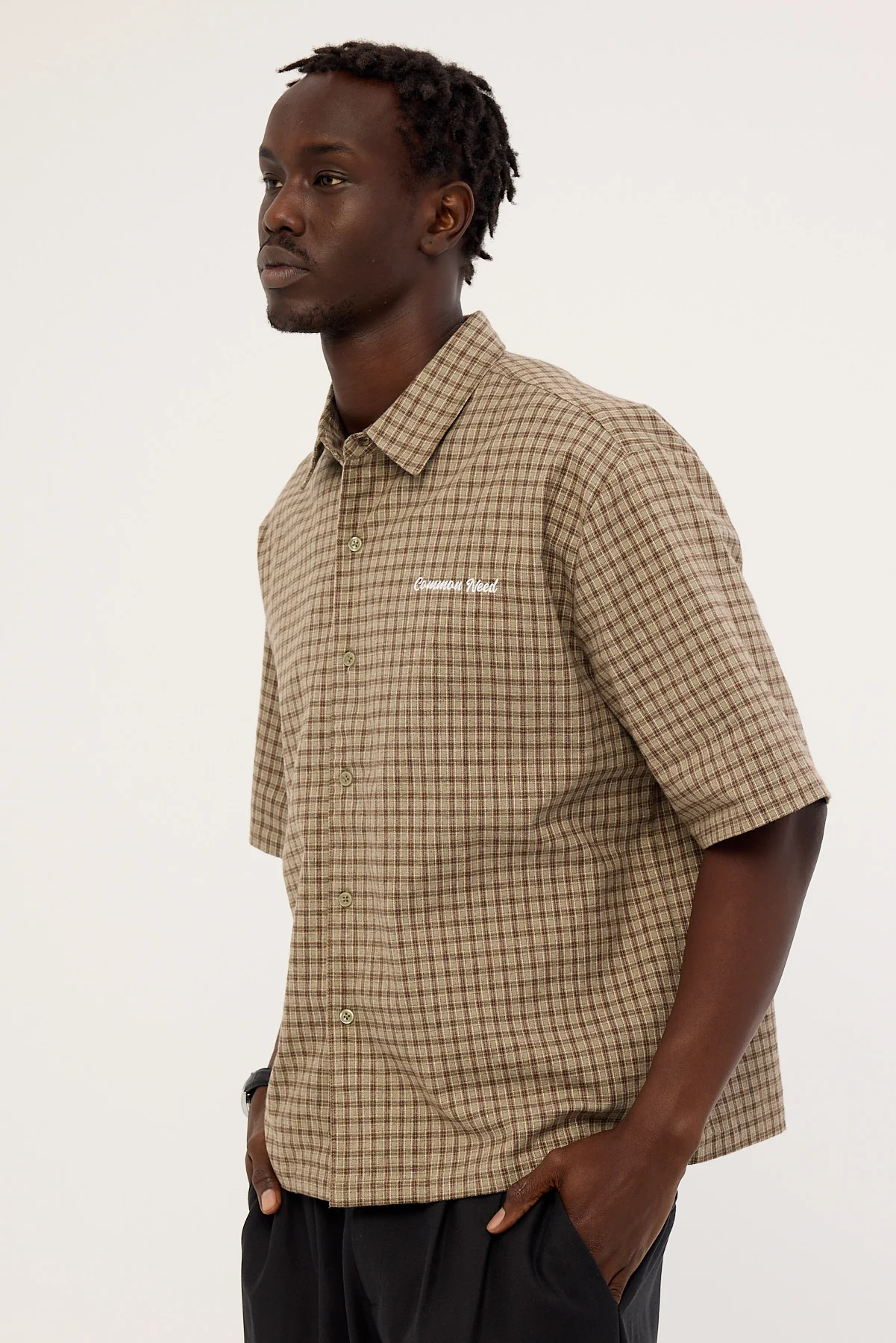 Common Need Valor Standard Boxy Cropped Shirt Sage - Image 3