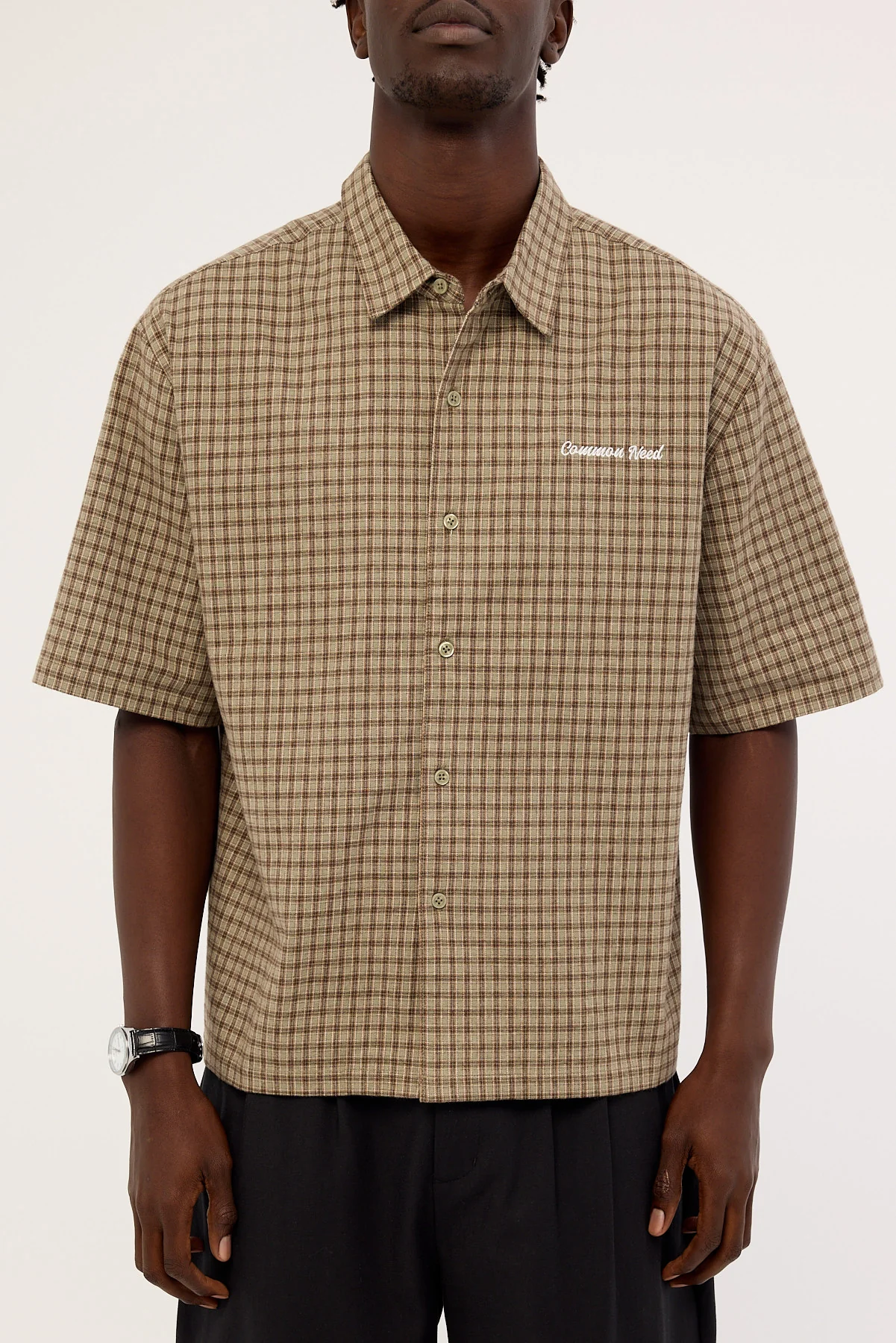 Common Need Valor Standard Boxy Cropped Shirt Sage - Image 6