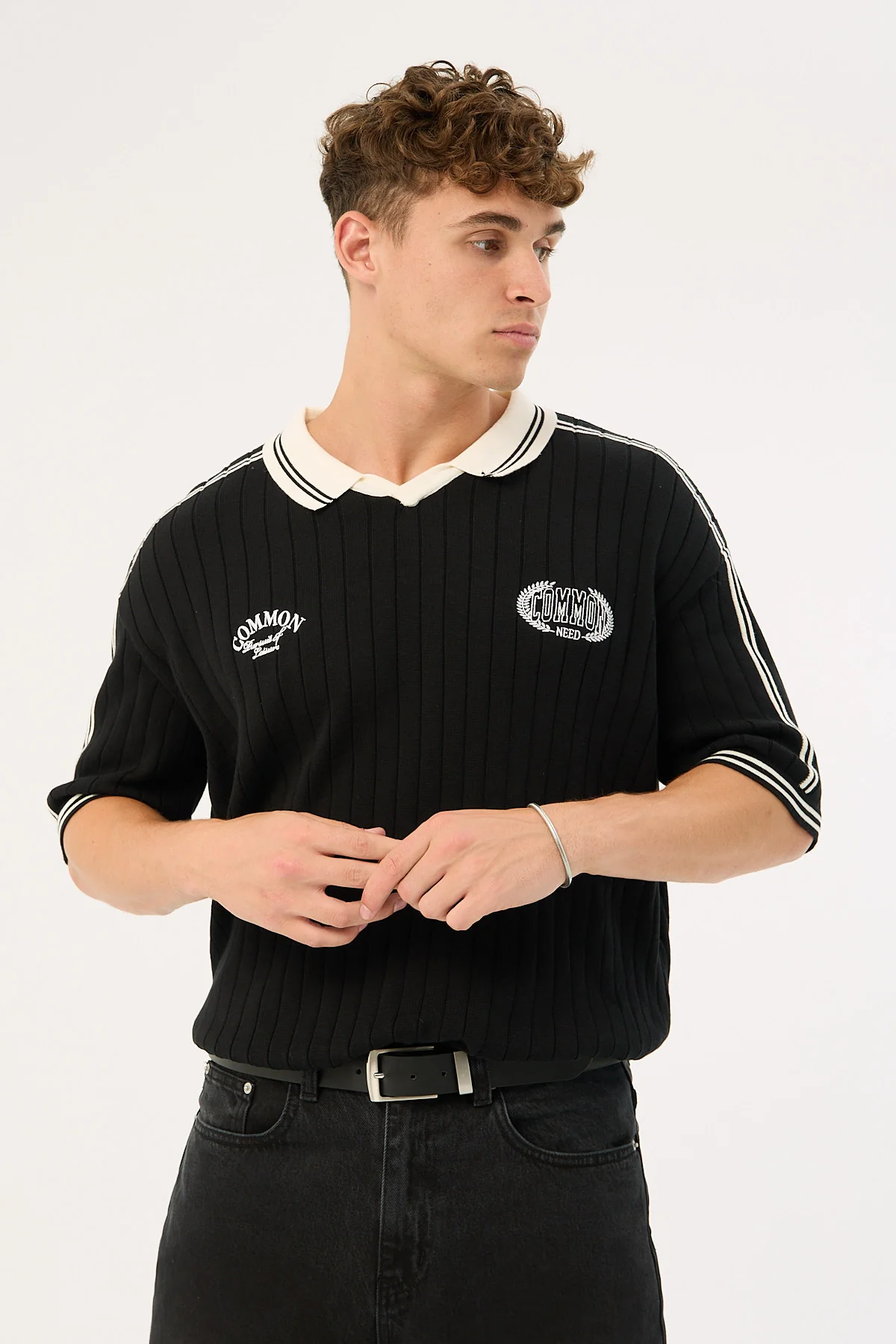 Common Need Veloce Knit Soccer Jersey Black - Image 3