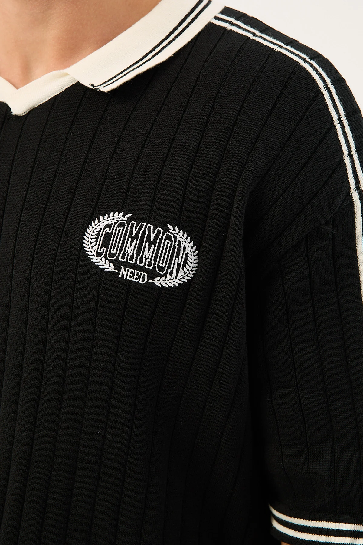 Common Need Veloce Knit Soccer Jersey Black - Image 6