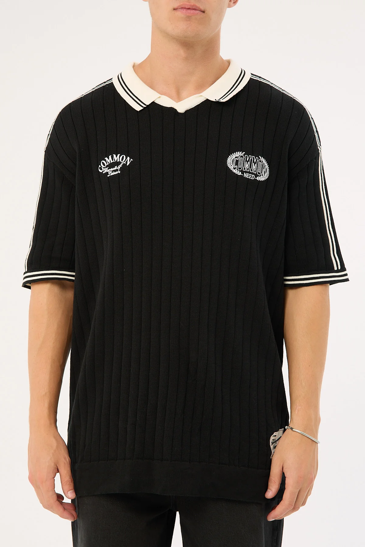 Common Need Veloce Knit Soccer Jersey Black - Image 8