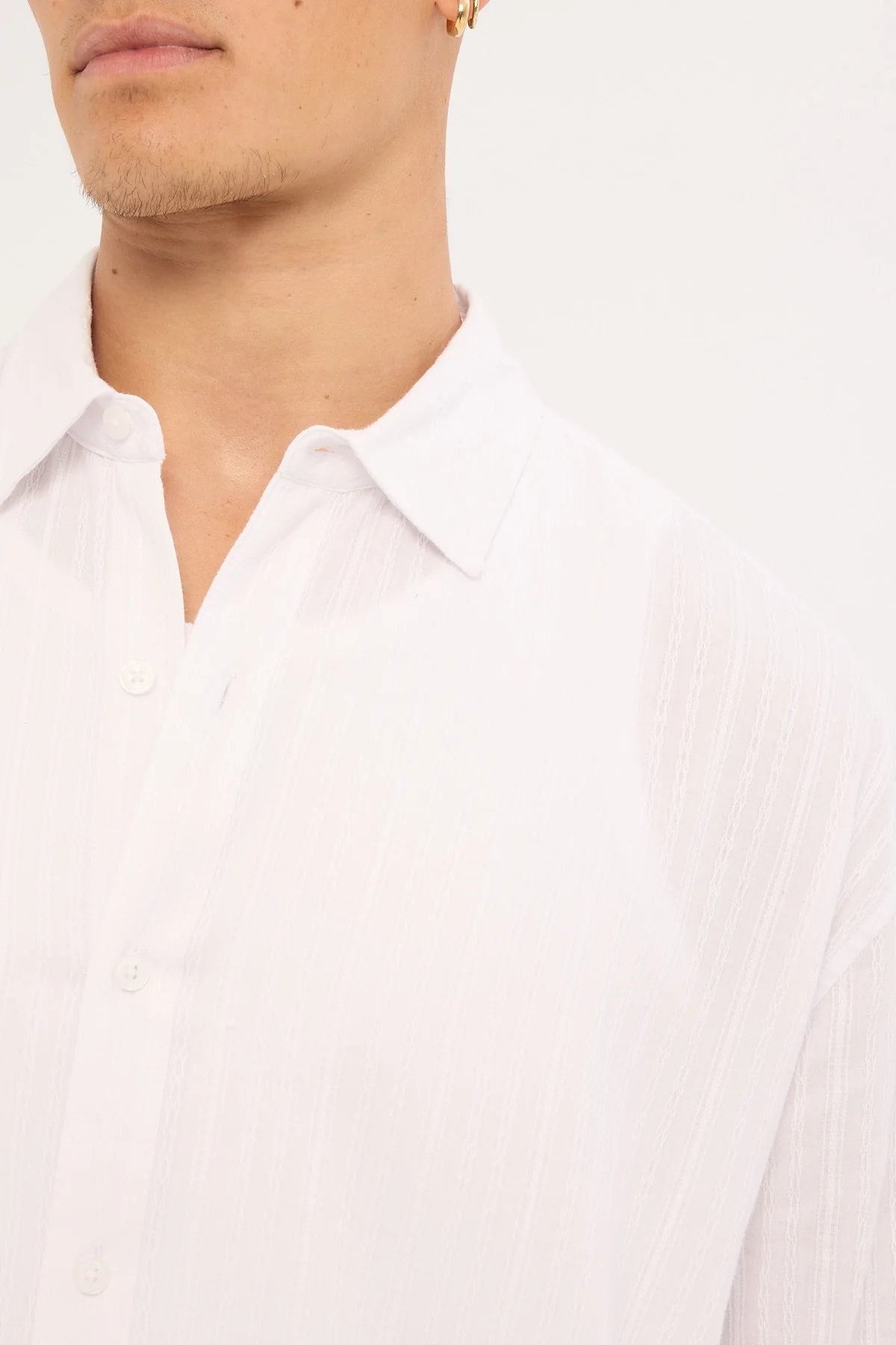 Common Need Vincent Boxy Long Sleeve Resort Shirt Off White - Image 3