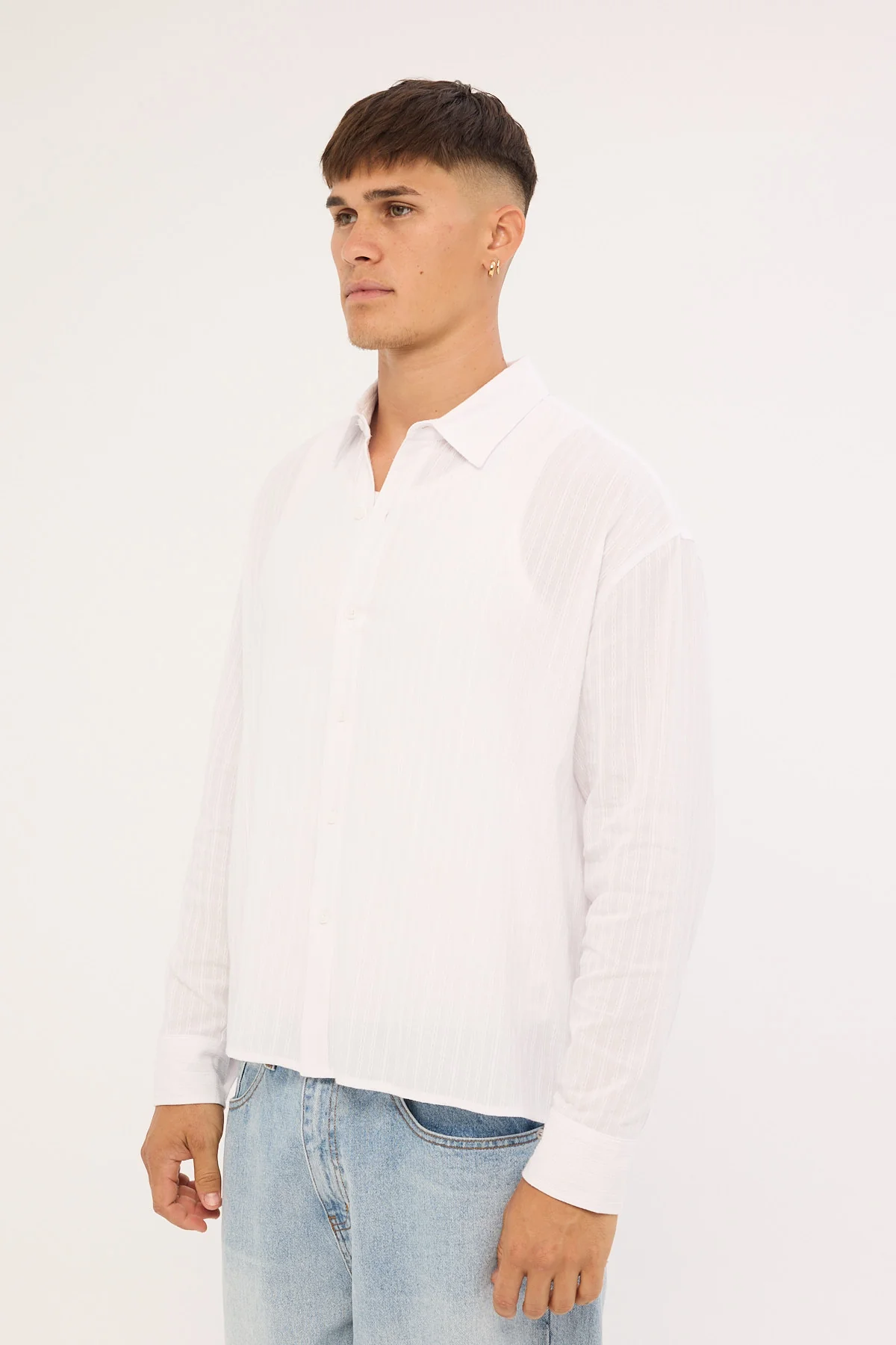 Common Need Vincent Boxy Long Sleeve Resort Shirt Off White - Image 4
