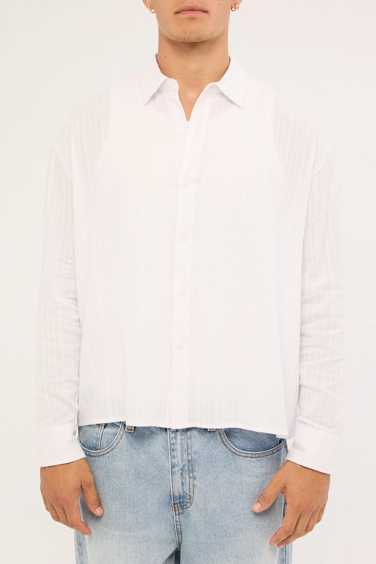 Common Need Vincent Boxy Long Sleeve Resort Shirt Off White - Image 6