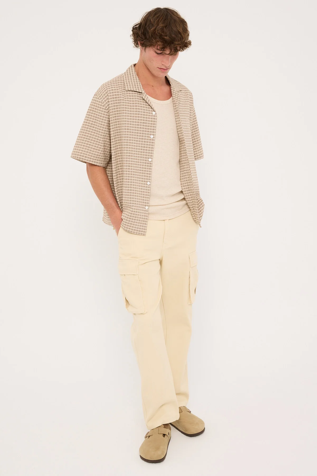 Common Need Vinyl Cargo Pant Off White