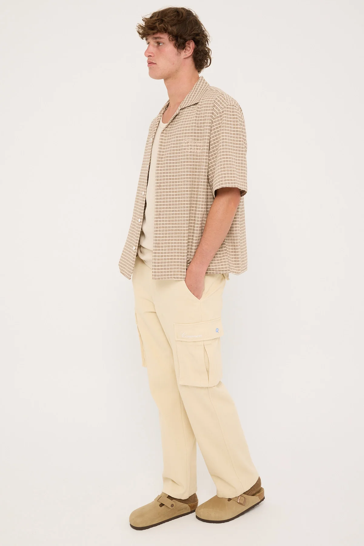 Common Need Vinyl Cargo Pant Off White - Image 3