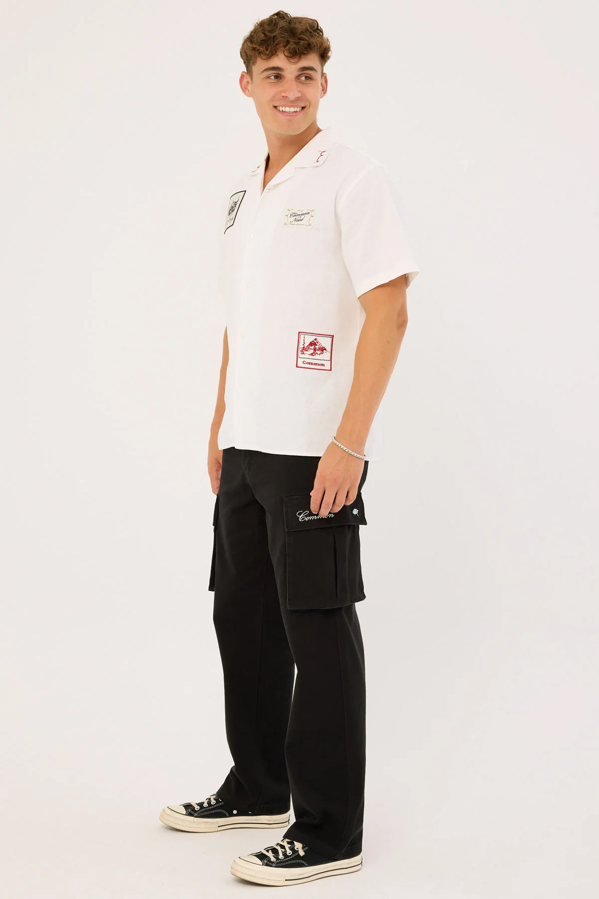 Common Need Vinyl Organic Cargo Pant Washed Black - Image 3