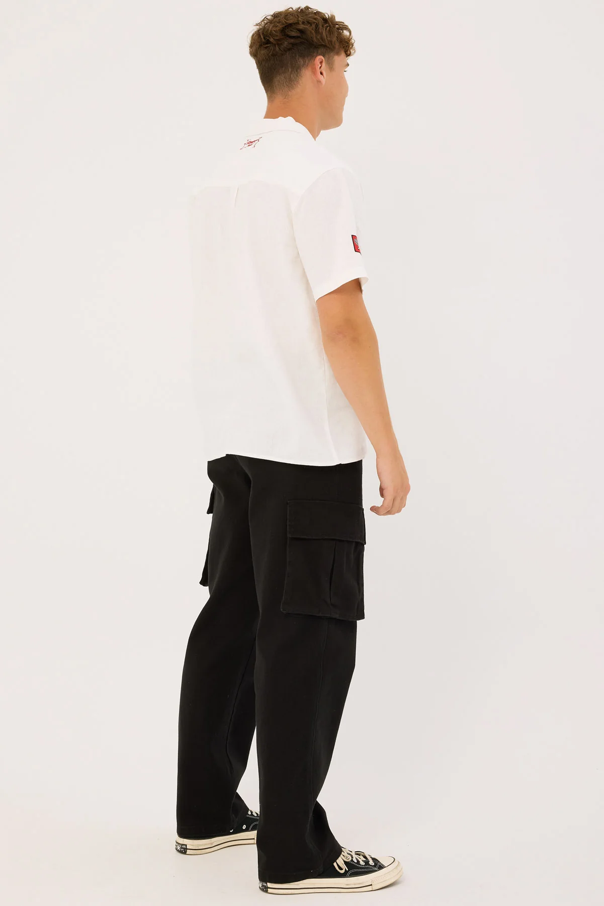 Common Need Vinyl Organic Cargo Pant Washed Black - Image 5