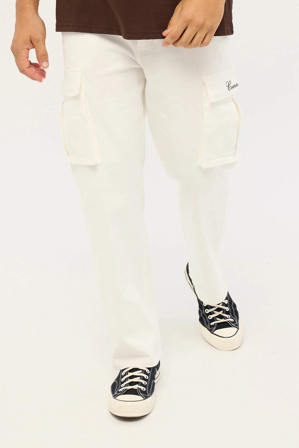 Common Need Vinyl Cargo Pant Off White - Image 2