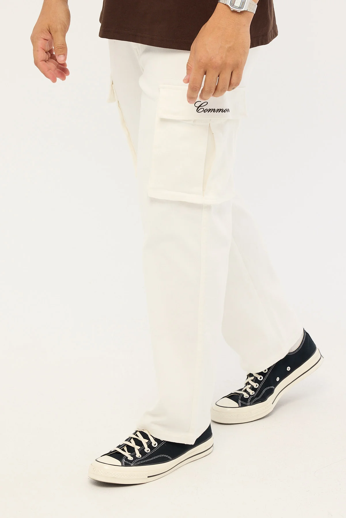 Common Need Vinyl Cargo Pant Off White - Image 3
