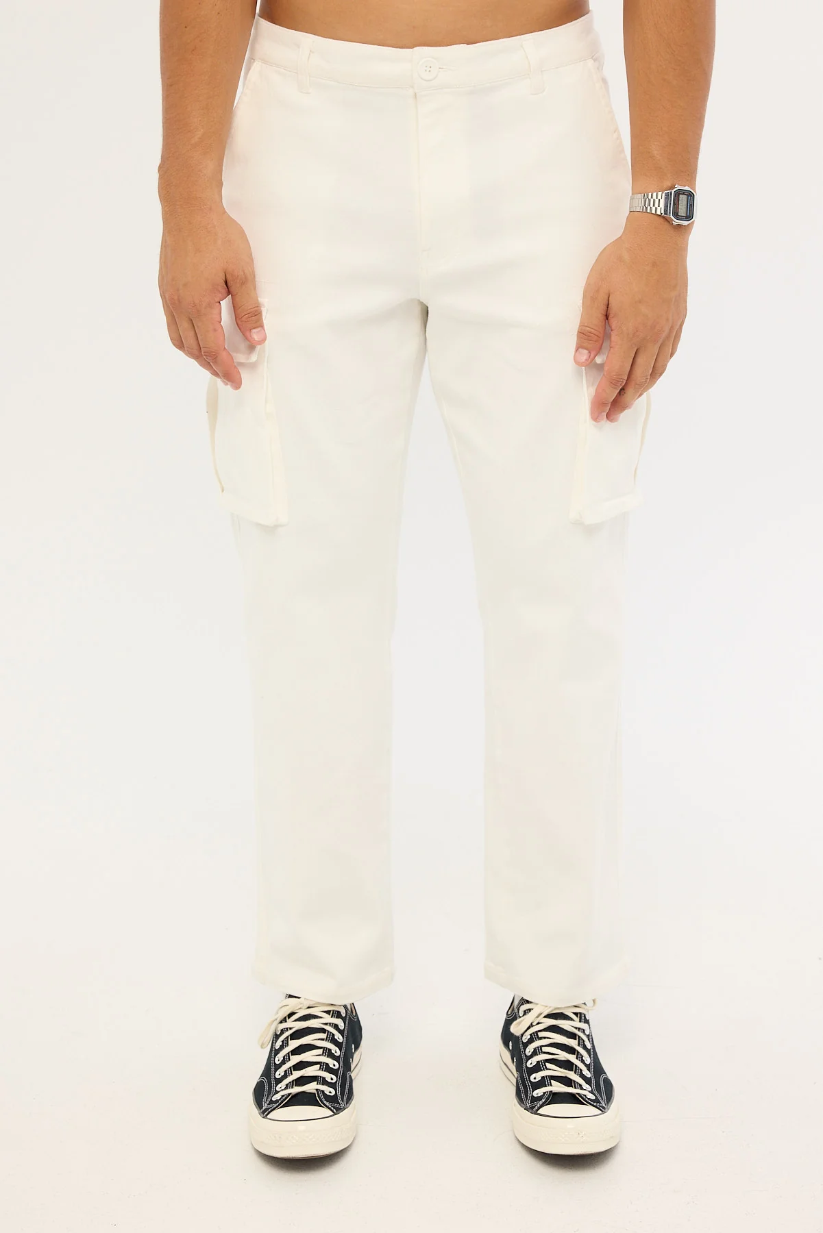 Common Need Vinyl Cargo Pant Off White - Image 6