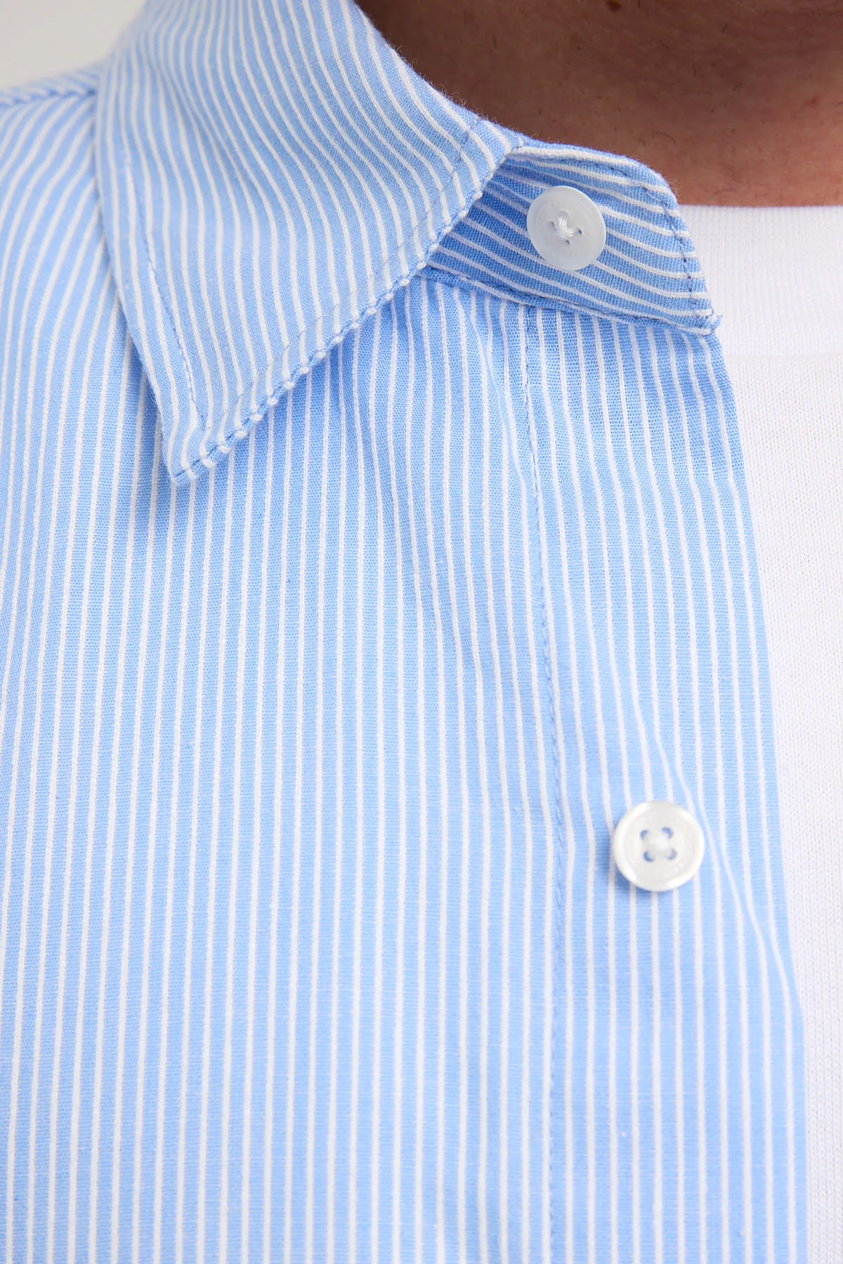 Common Need Vista Oversize Long Sleeve Shirt Blue Stripe - Image 6