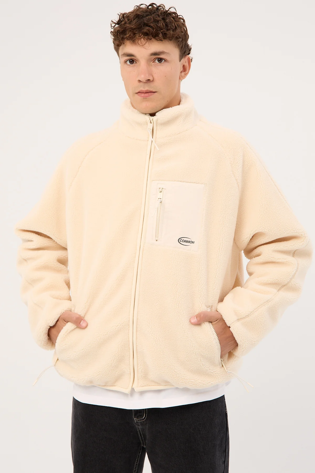 Common Need Voyager Zip Thru Sherpa Jacket ECRU - Image 2