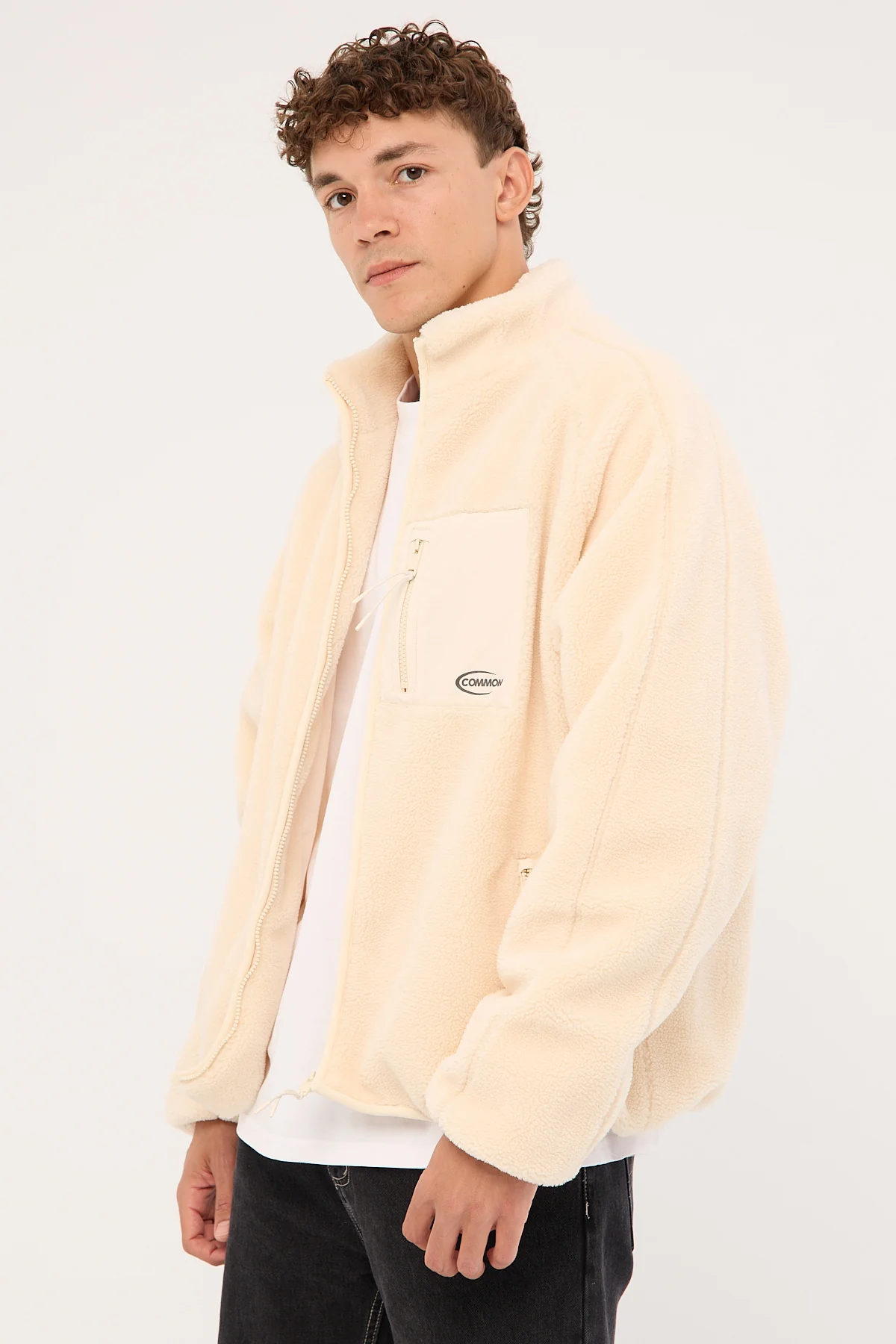 Common Need Voyager Zip Thru Sherpa Jacket ECRU - Image 5
