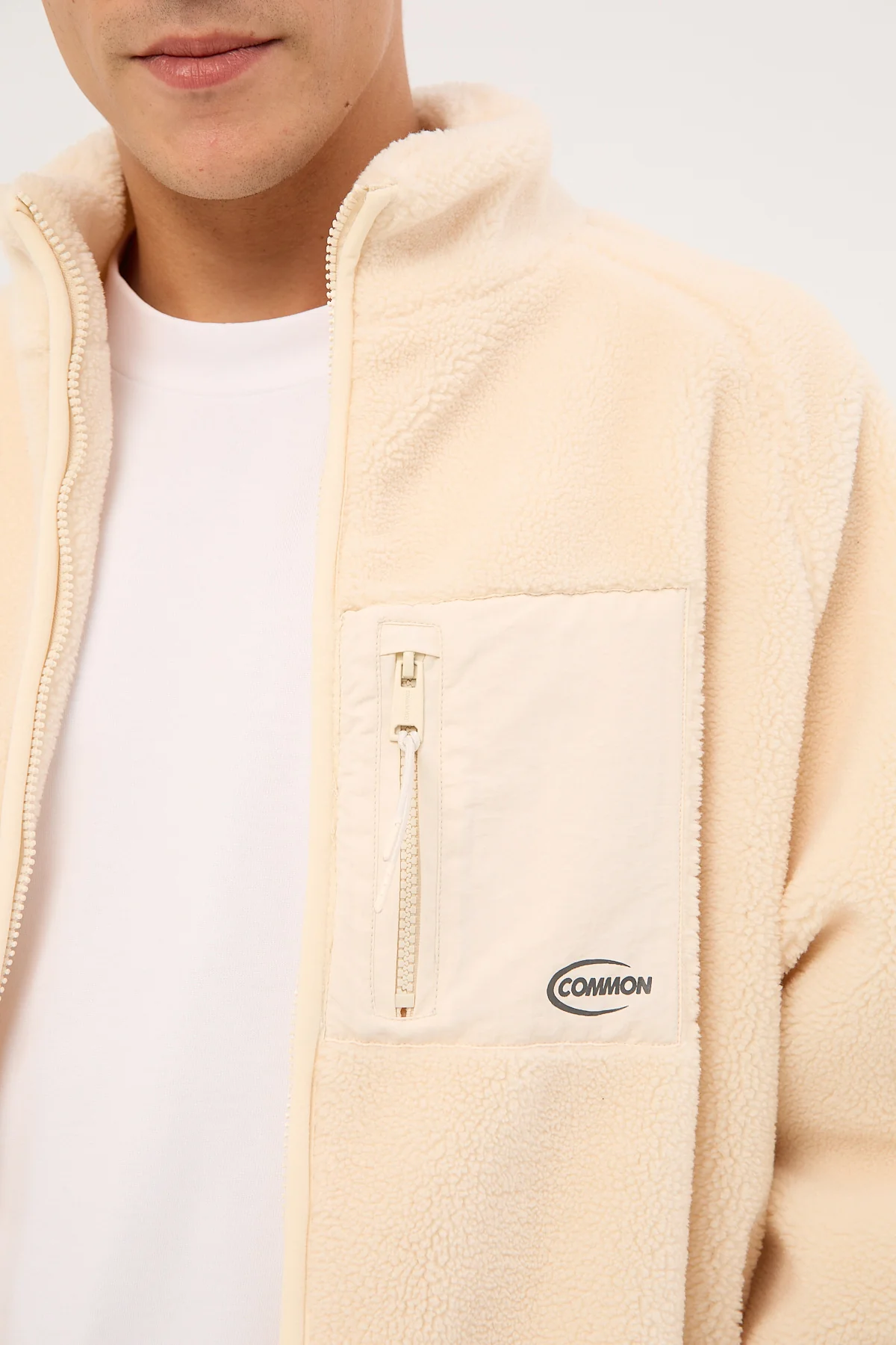 Common Need Voyager Zip Thru Sherpa Jacket ECRU - Image 8