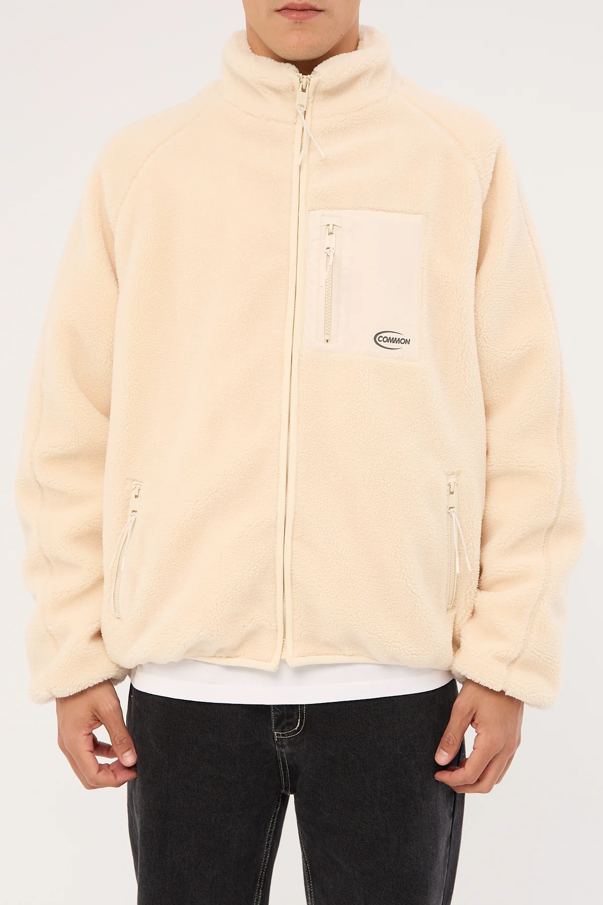 Common Need Voyager Zip Thru Sherpa Jacket ECRU - Image 9