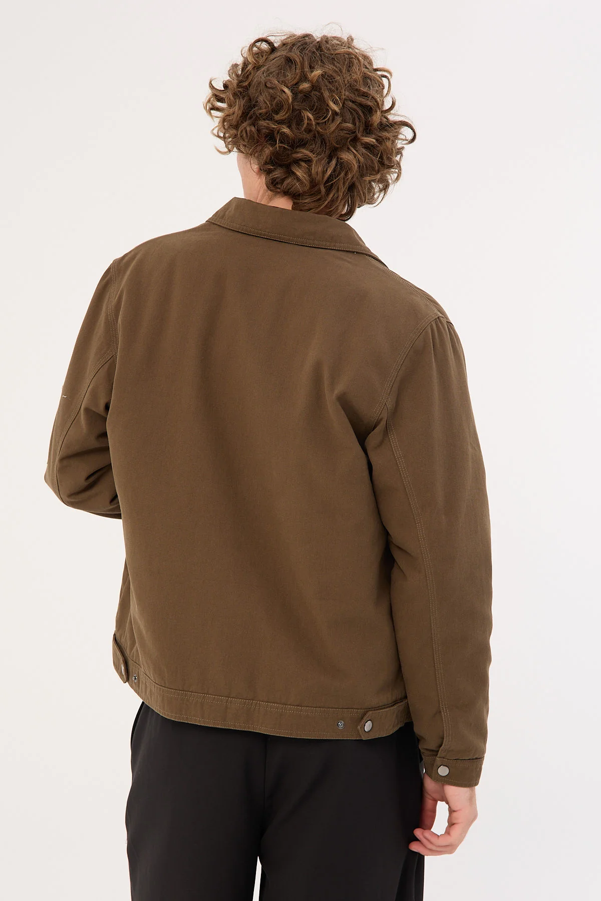 Common Need Walter Zip Thru Work Jacket Olive Green - Image 5