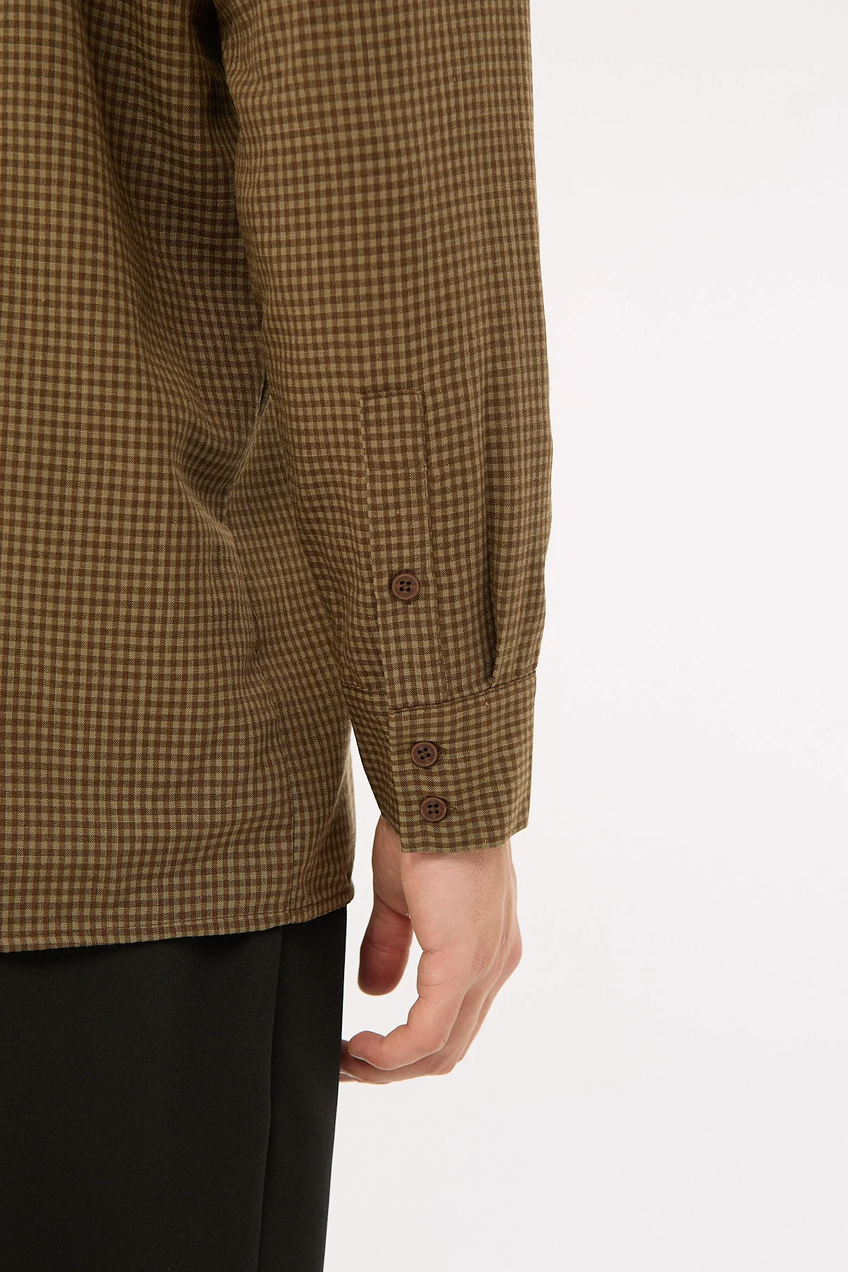 Common Need Weekend Long Sleeve Shirt Brown Check - Image 7