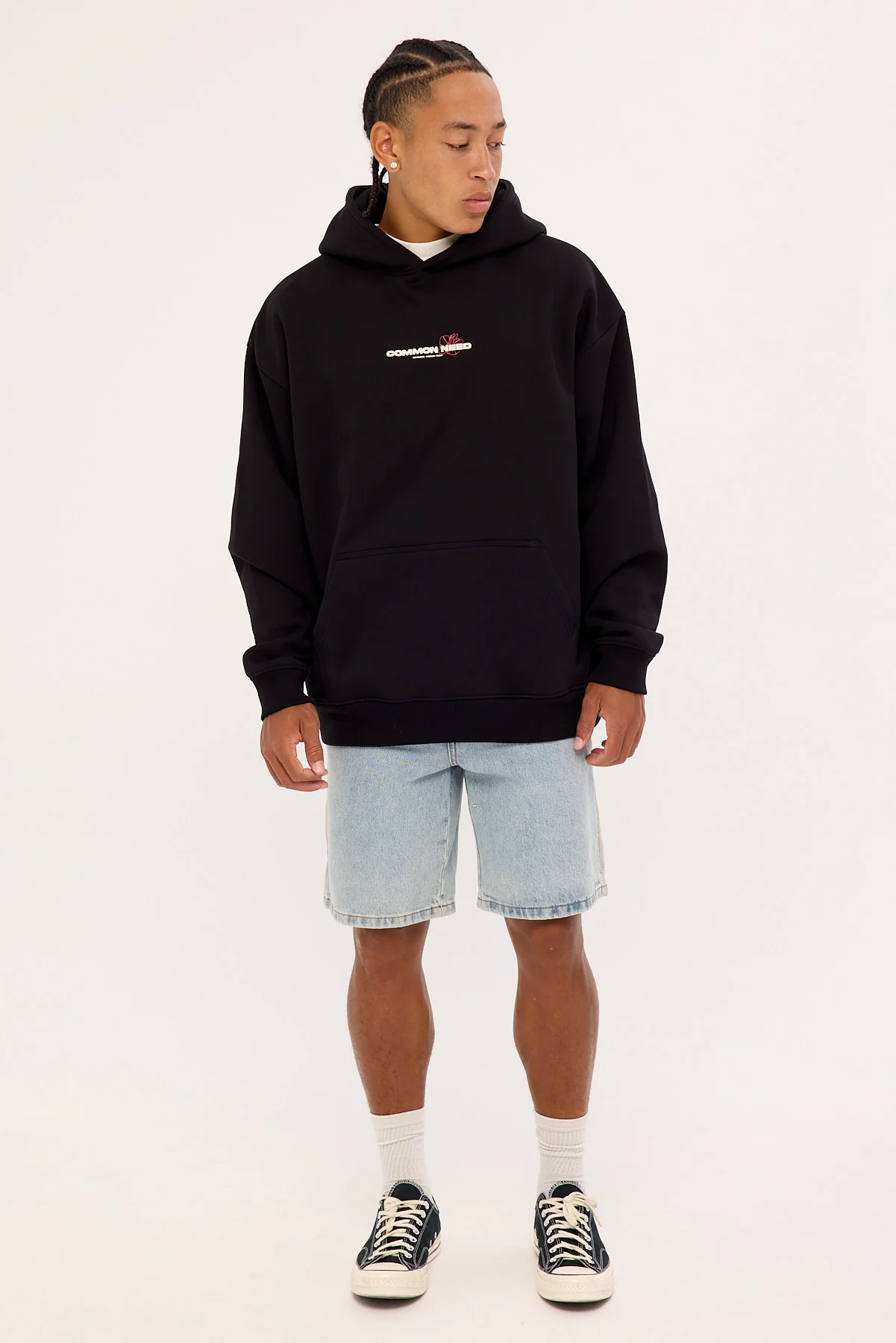Common Need Wild Sector Boxy Hoodie Black - Image 2