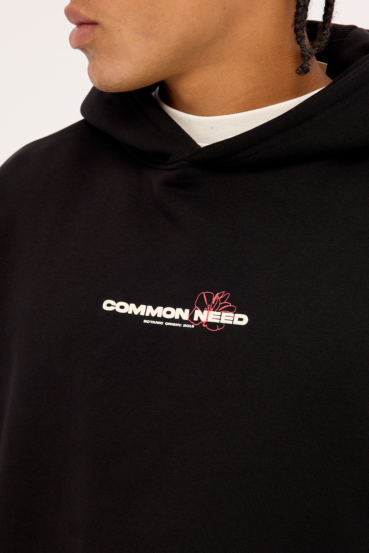 Common Need Wild Sector Boxy Hoodie Black - Image 4