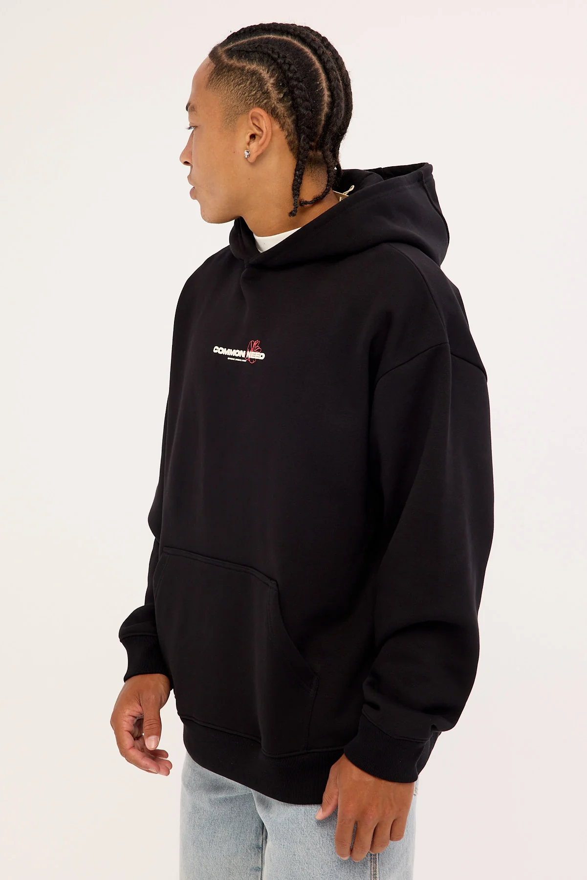 Common Need Wild Sector Boxy Hoodie Black - Image 5