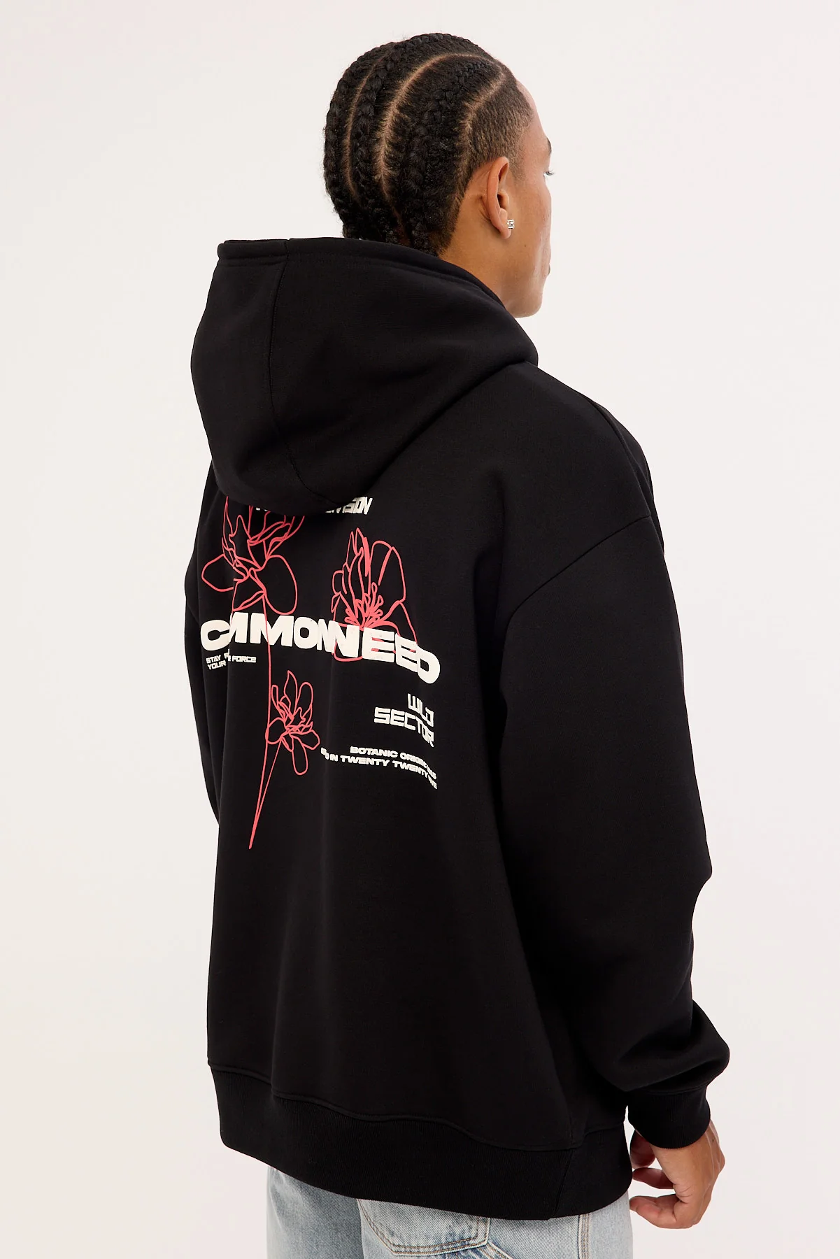 Common Need Wild Sector Boxy Hoodie Black - Image 6
