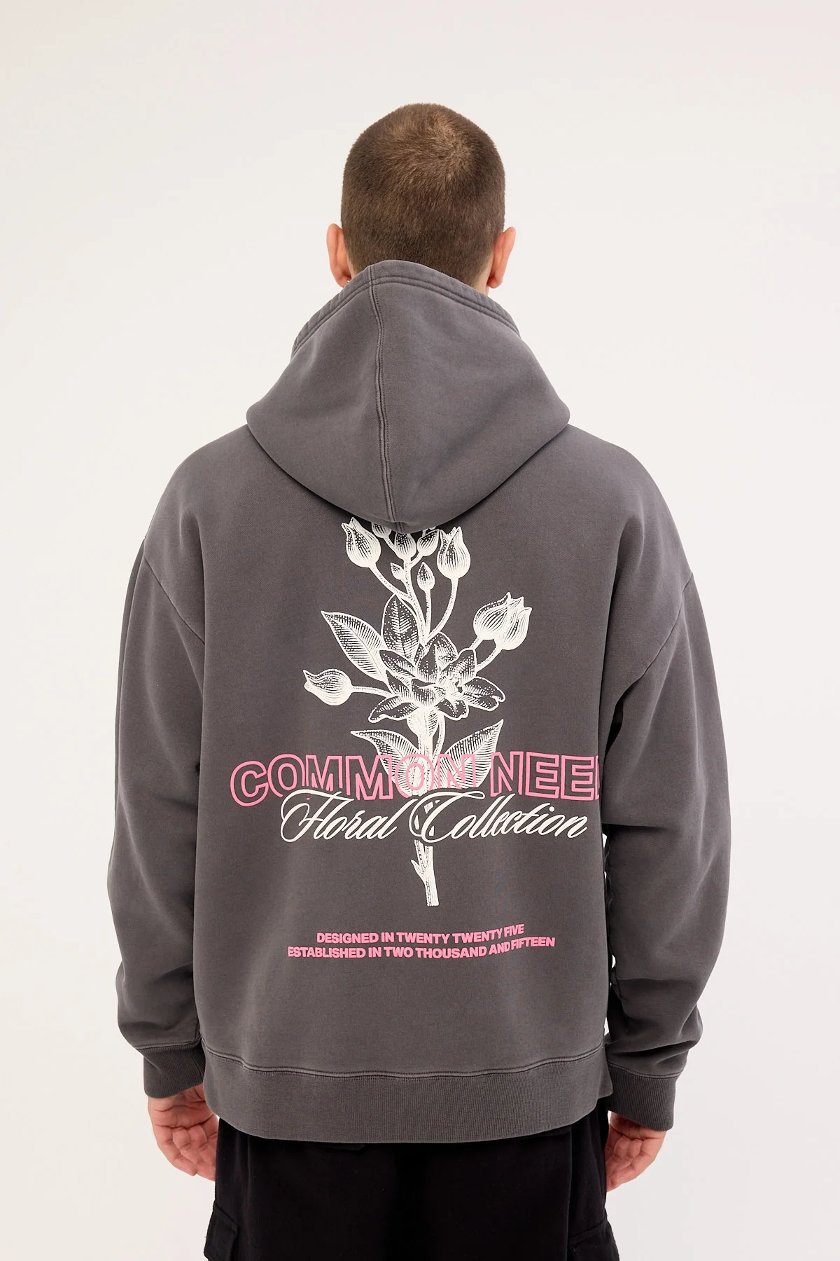 Common Need Wildflower Boxy Hoodie Washed Black - Image 6