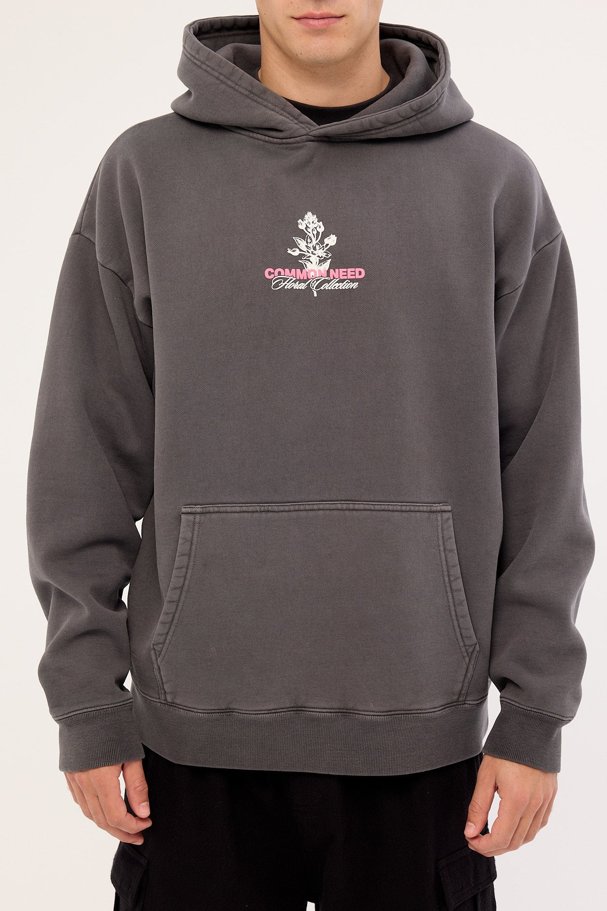 Common Need Wildflower Boxy Hoodie Washed Black - Image 7