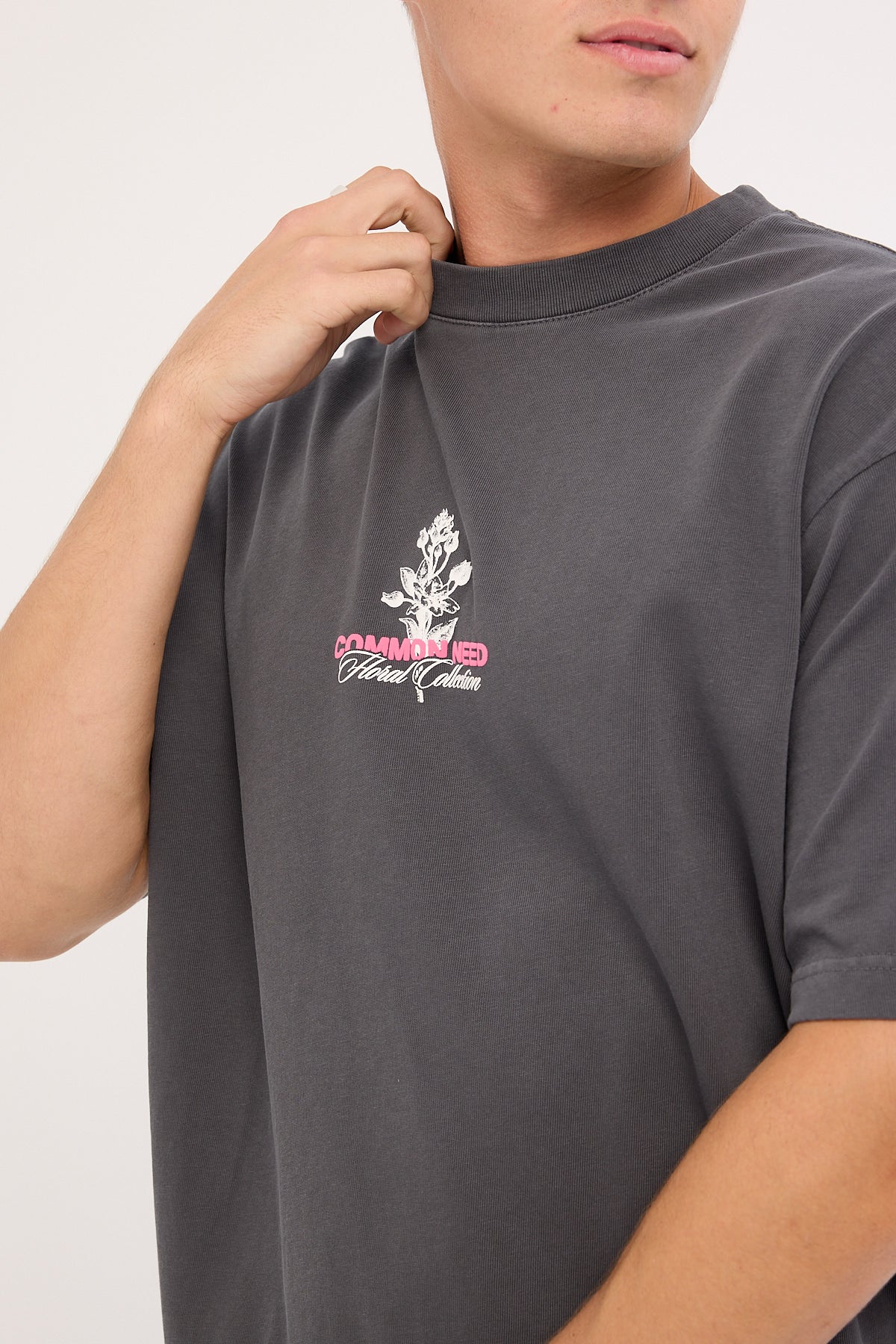 Common Need Wildflower Heavyweight Boxy Tee Washed Black - Image 5