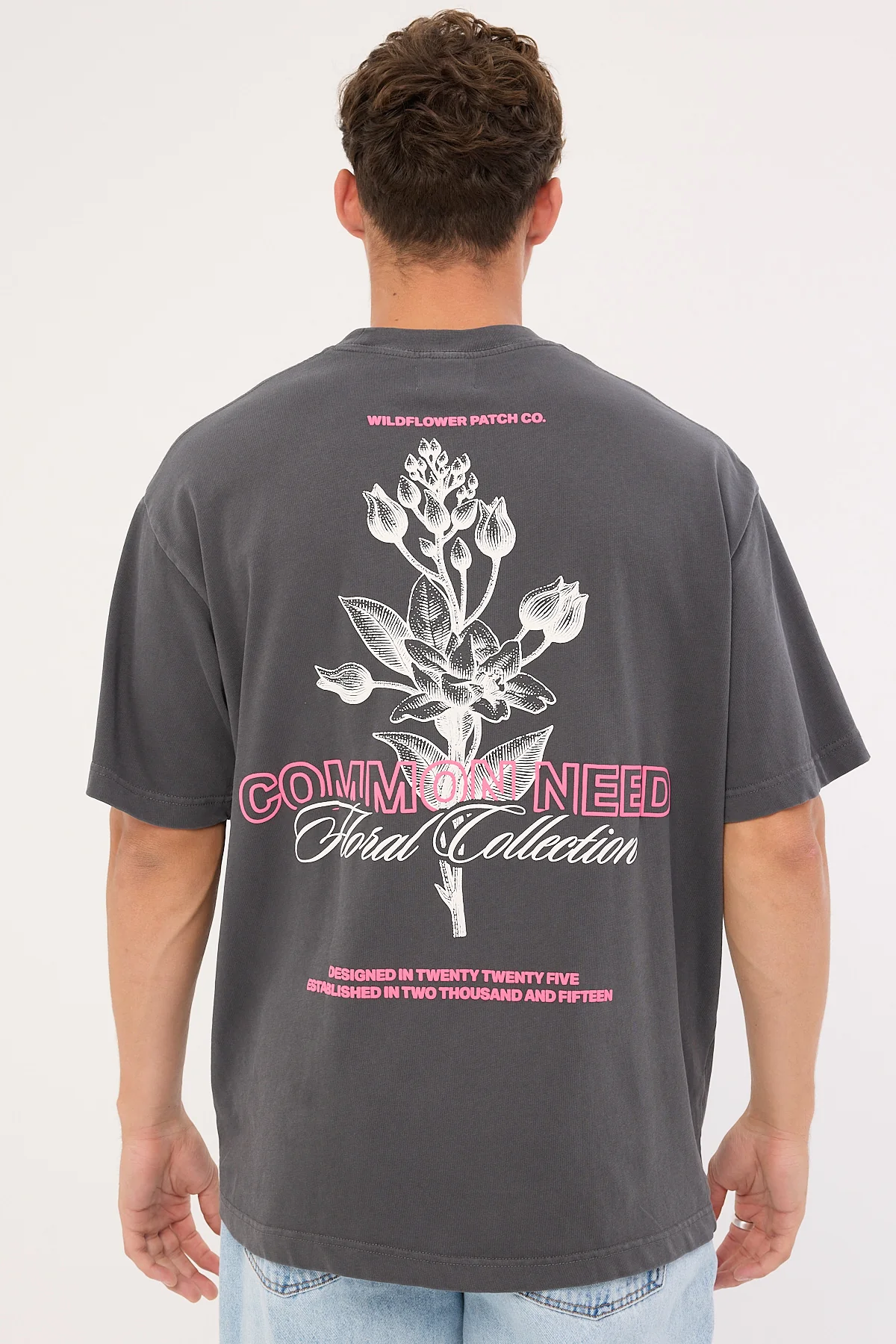 Common Need Wildflower Heavyweight Boxy Tee Washed Black - Image 6