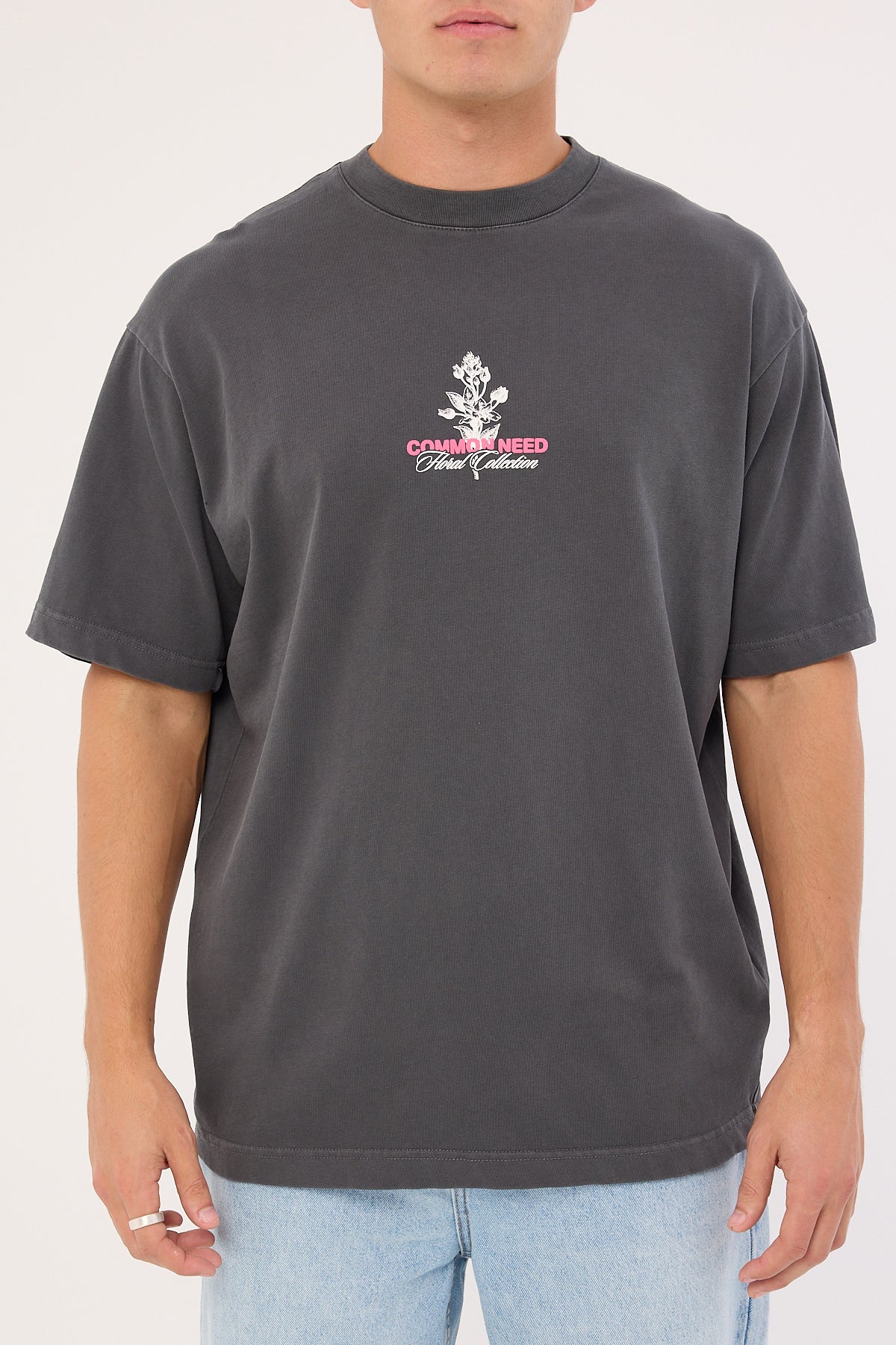 Common Need Wildflower Heavyweight Boxy Tee Washed Black - Image 7