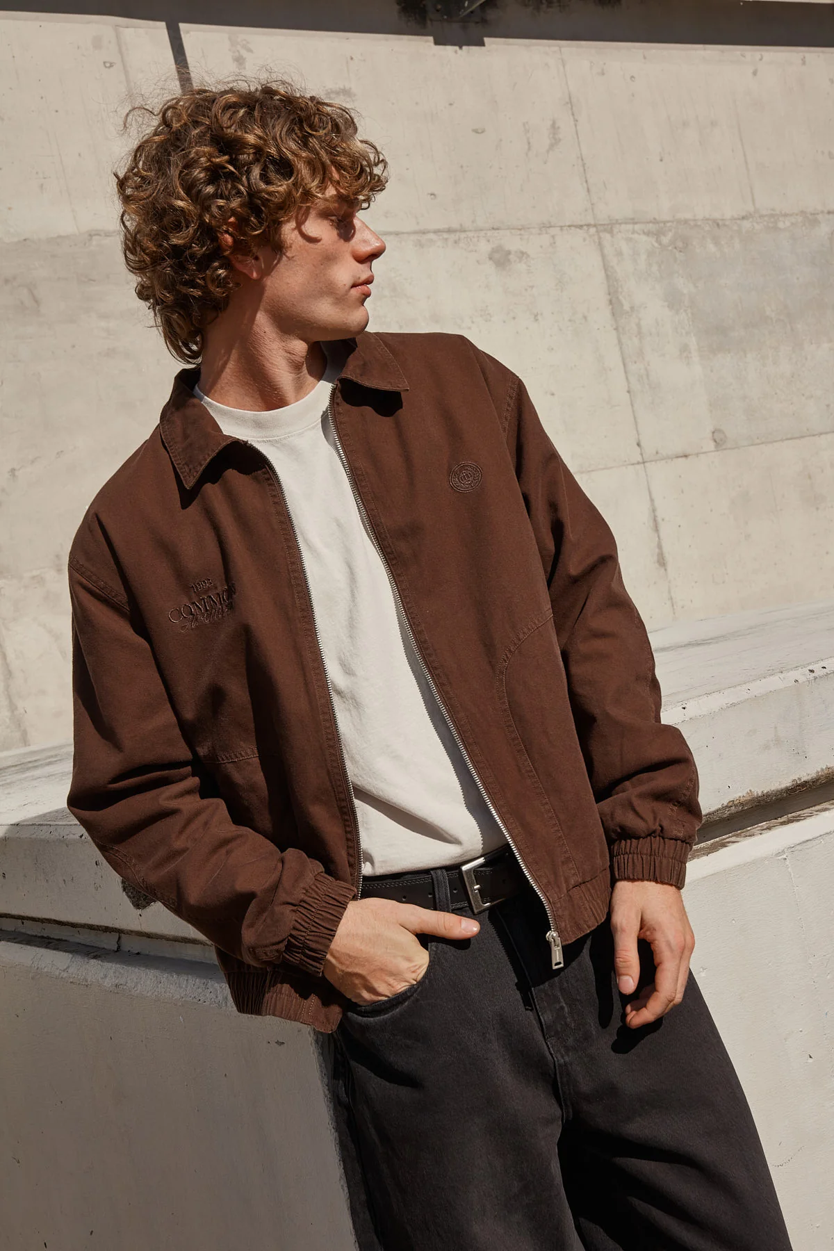 Common Need Winston Bomber Jacket Washed Brown