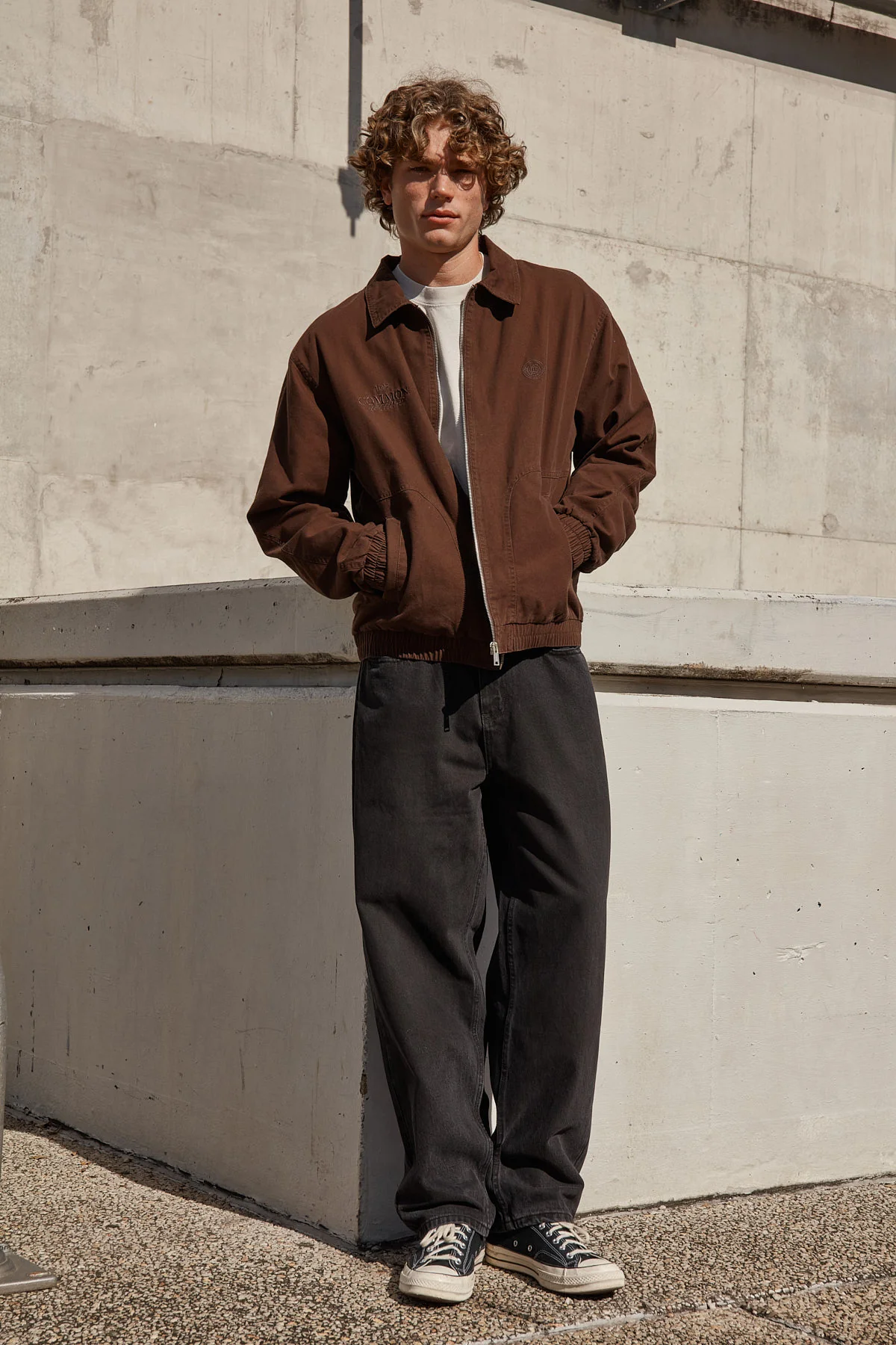 Common Need Winston Bomber Jacket Washed Brown - Image 4