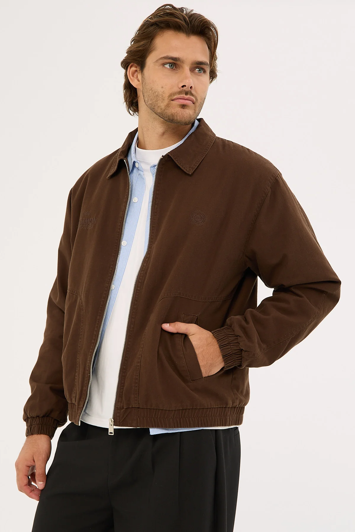 Common Need Winston Bomber Jacket Washed Brown - Image 6