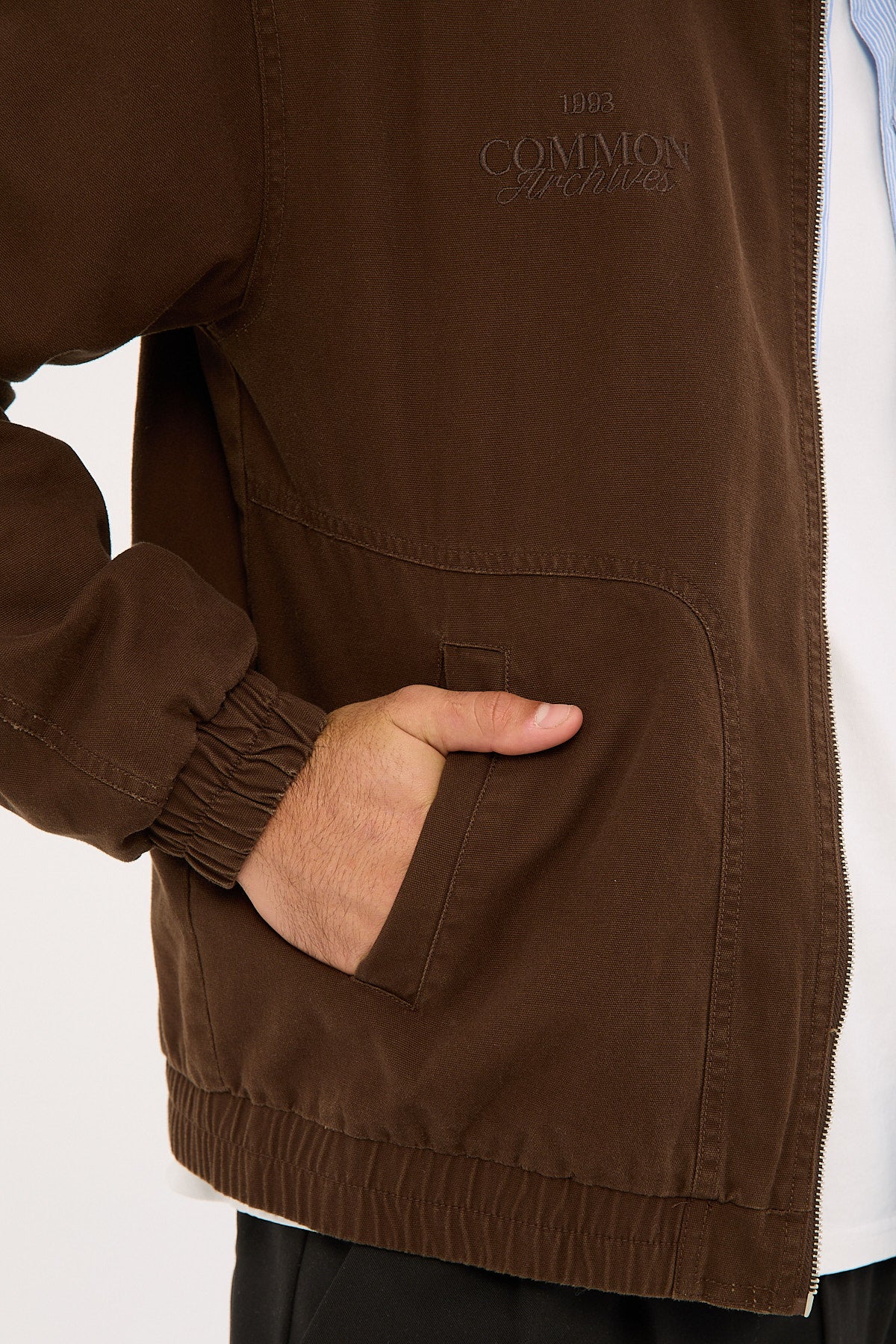 Common Need Winston Bomber Jacket Washed Brown - Image 9