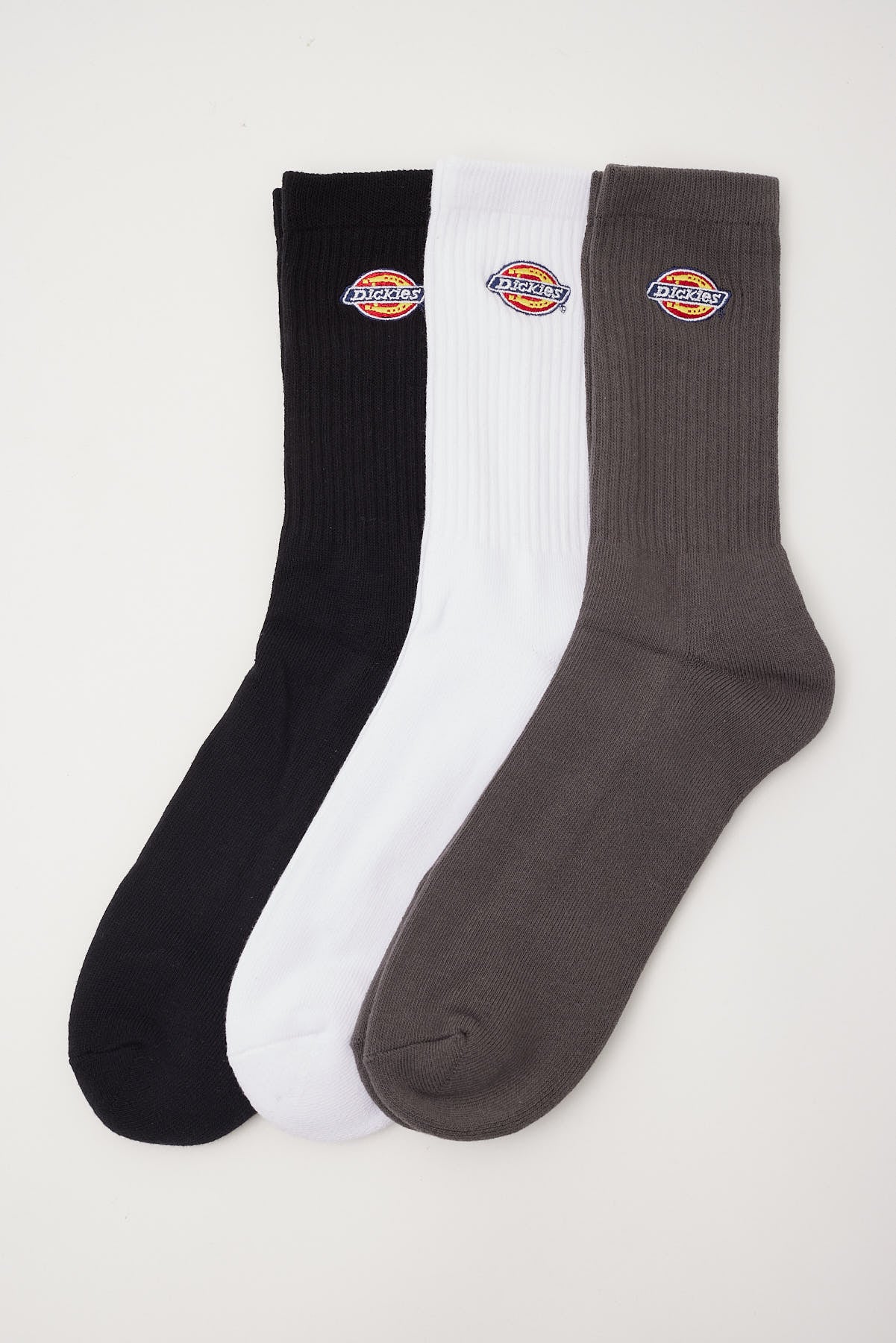 Dickies H.S Rockwood Crew Socks 3 Pack Black/White/Charcoal - Image 2