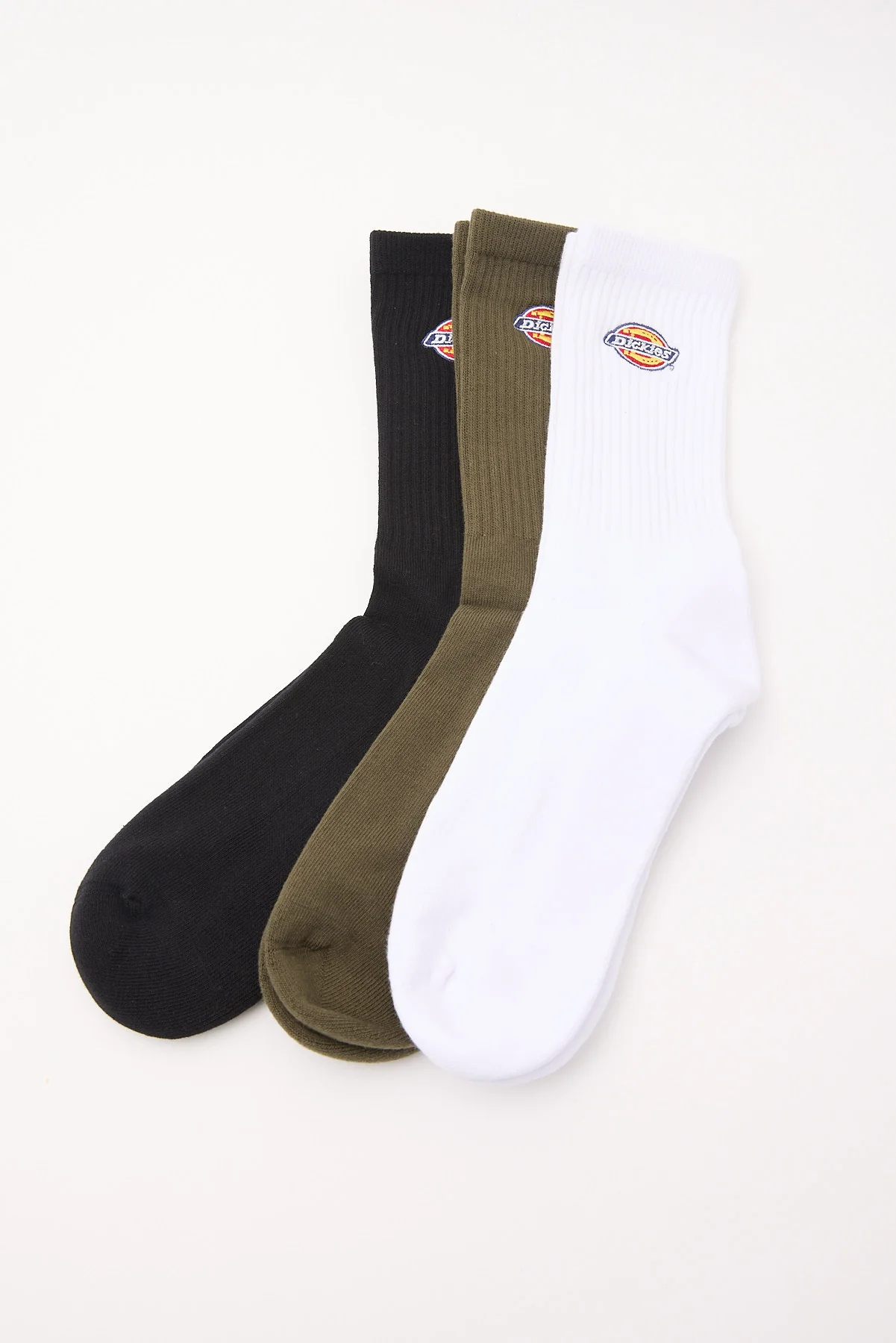 Dickies Rockwood 3Pack Socks Black/White/Rinsed Moss
