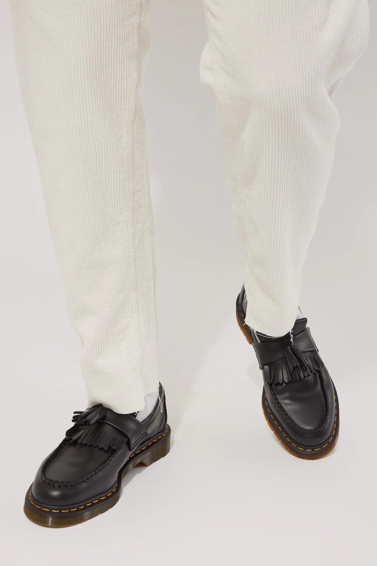Dr Martens Adrian Tassel Loafer Black/Yellow Stitch - Image 2