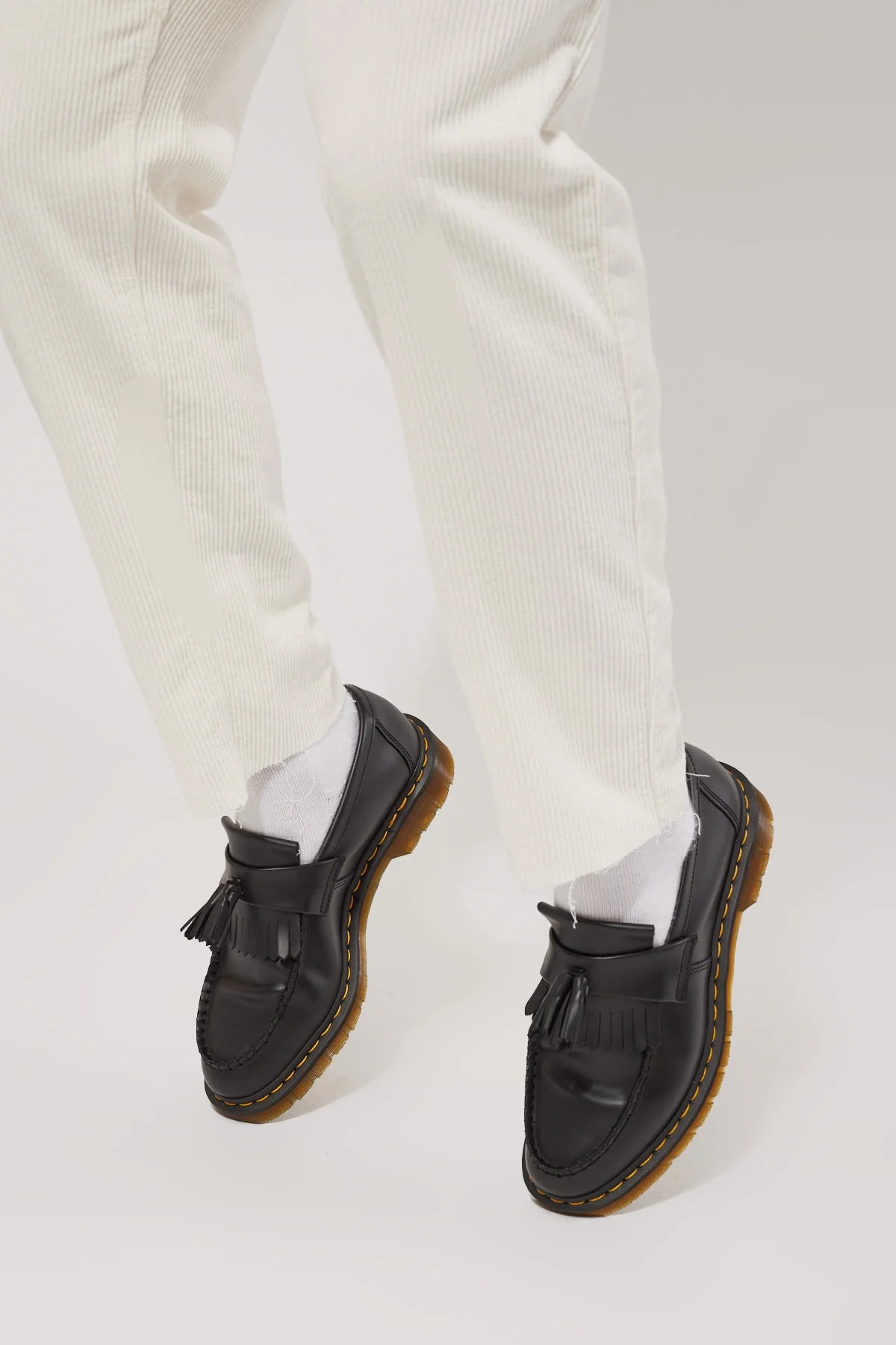 Dr Martens Adrian Tassel Loafer Black/Yellow Stitch - Image 4