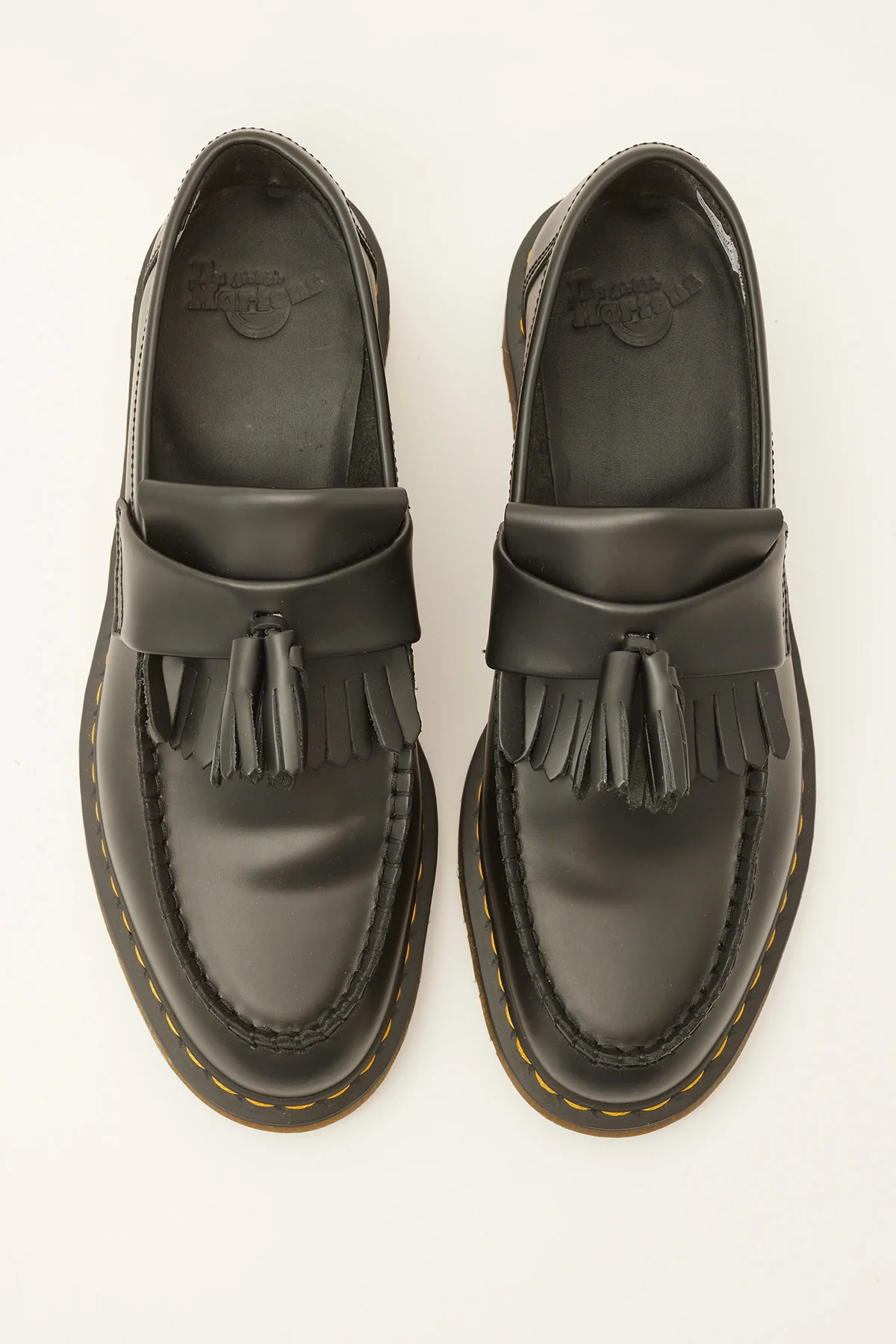 Dr Martens Adrian Tassel Loafer Black/Yellow Stitch - Image 5
