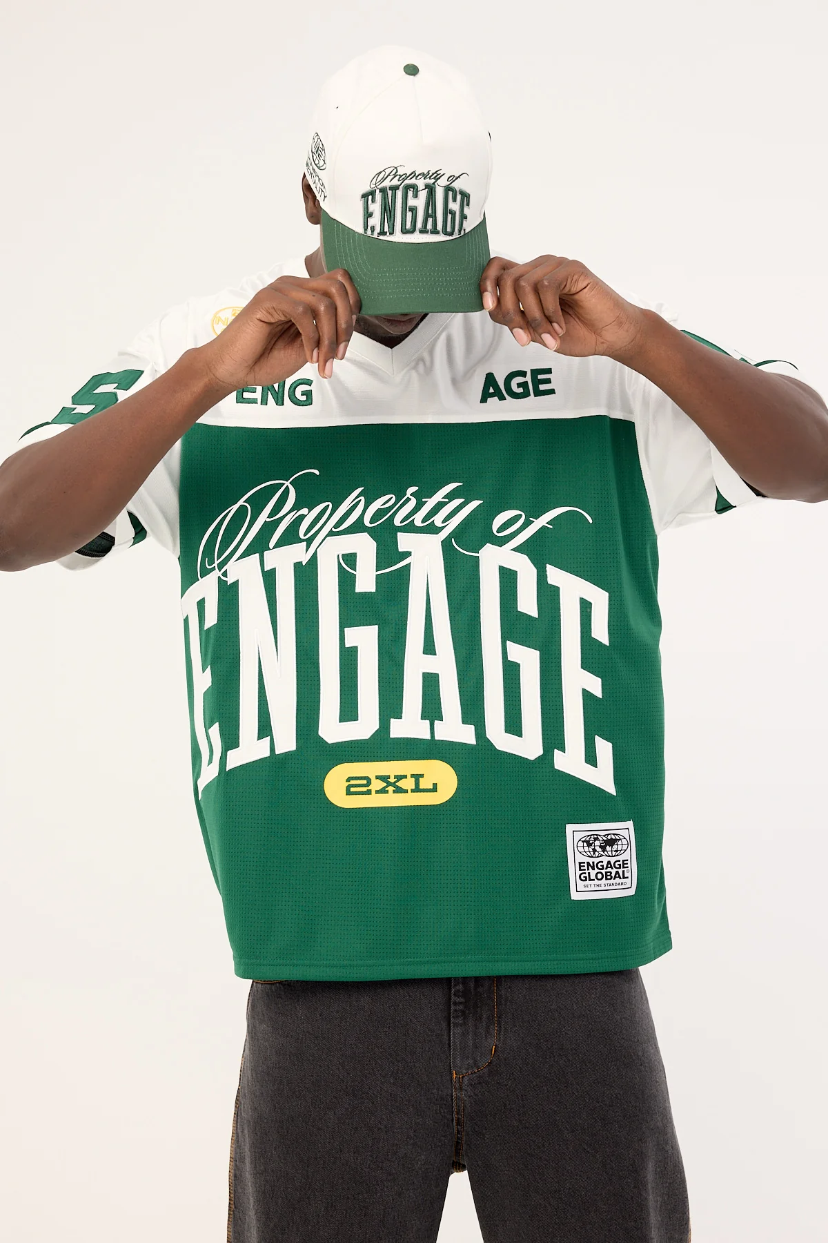 Engage Champion Mentality Oversized Jersery Green/White - Image 2