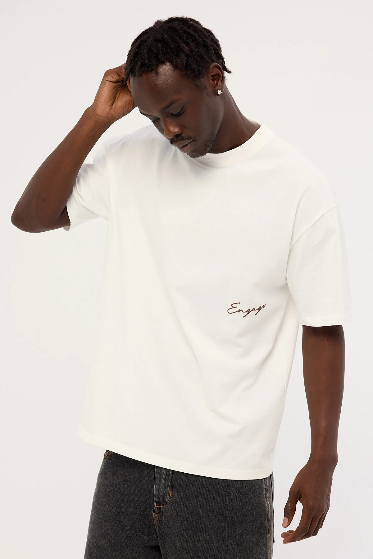 Engage Champion Mentality Puff Oversize Tee Off White - Image 5