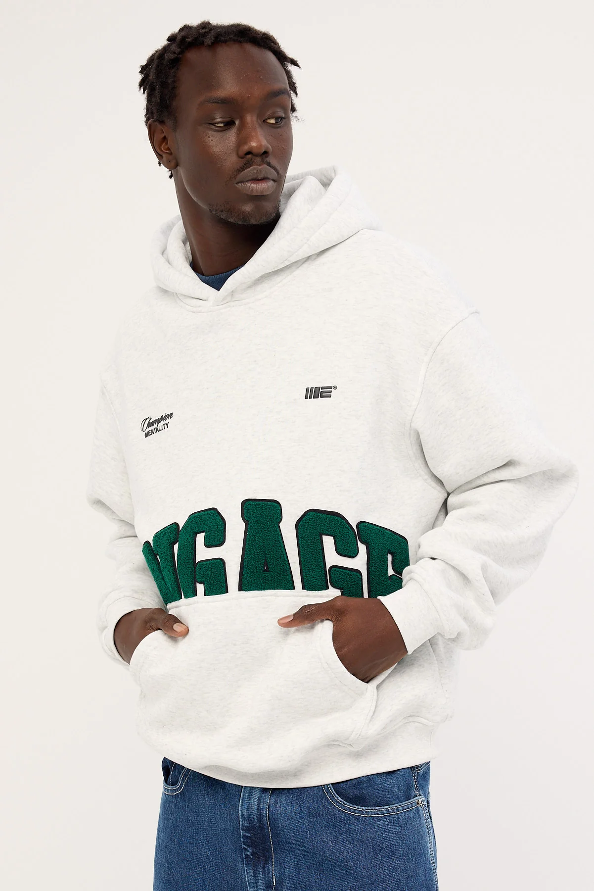 Engage Chenille Patch Hoodie Grey - Image 3